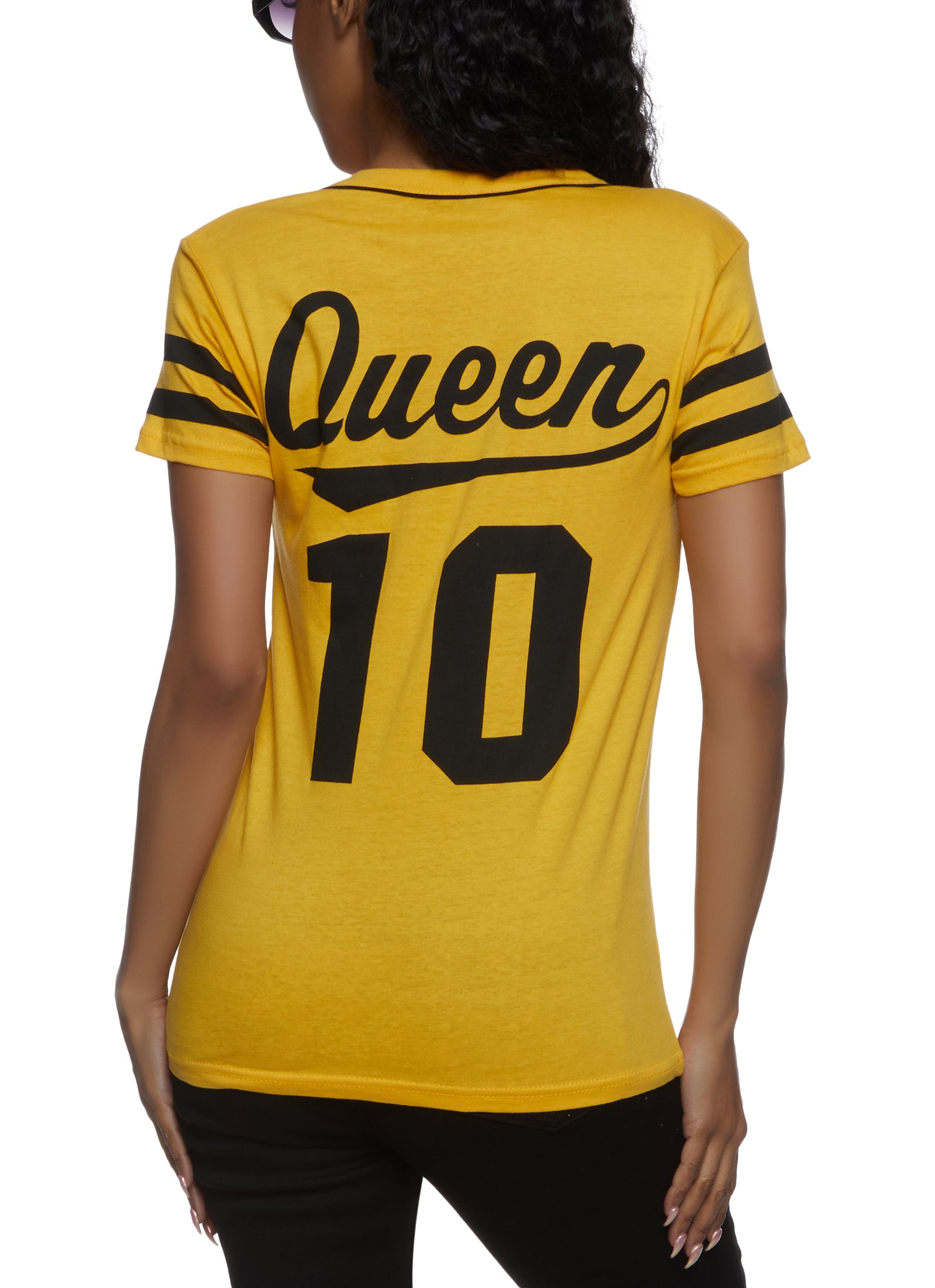 Queen 10 Varsity Stripe Baseball Jersey