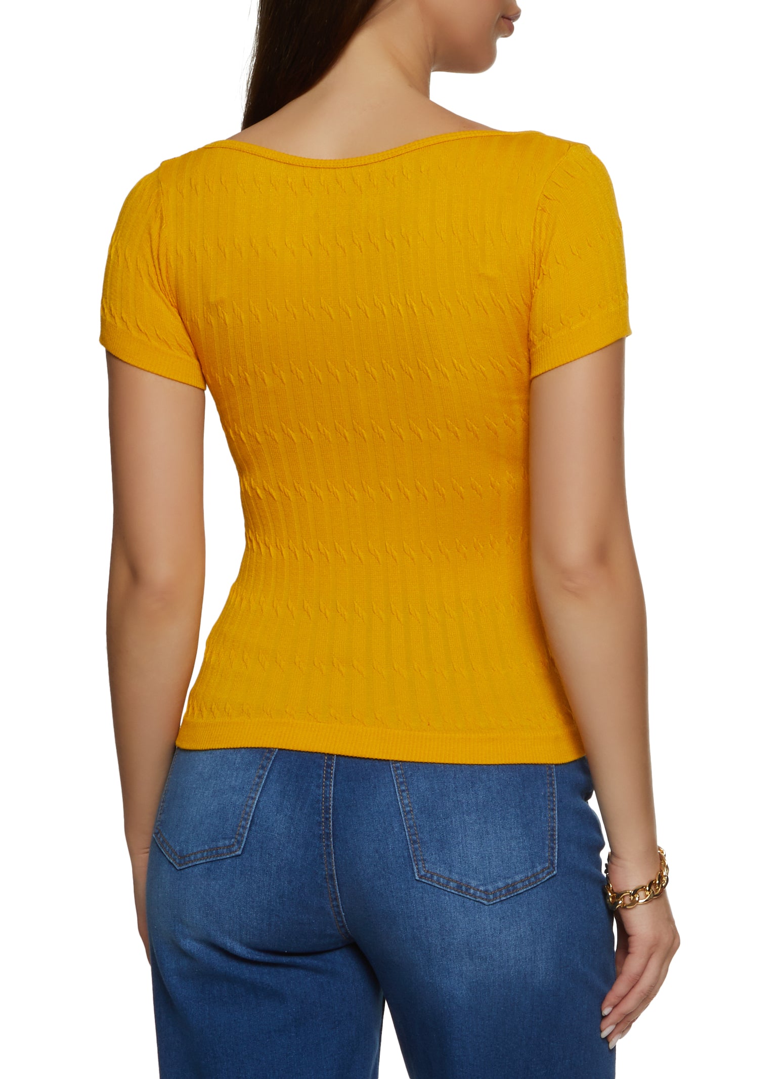 Seamless top with square neckline
