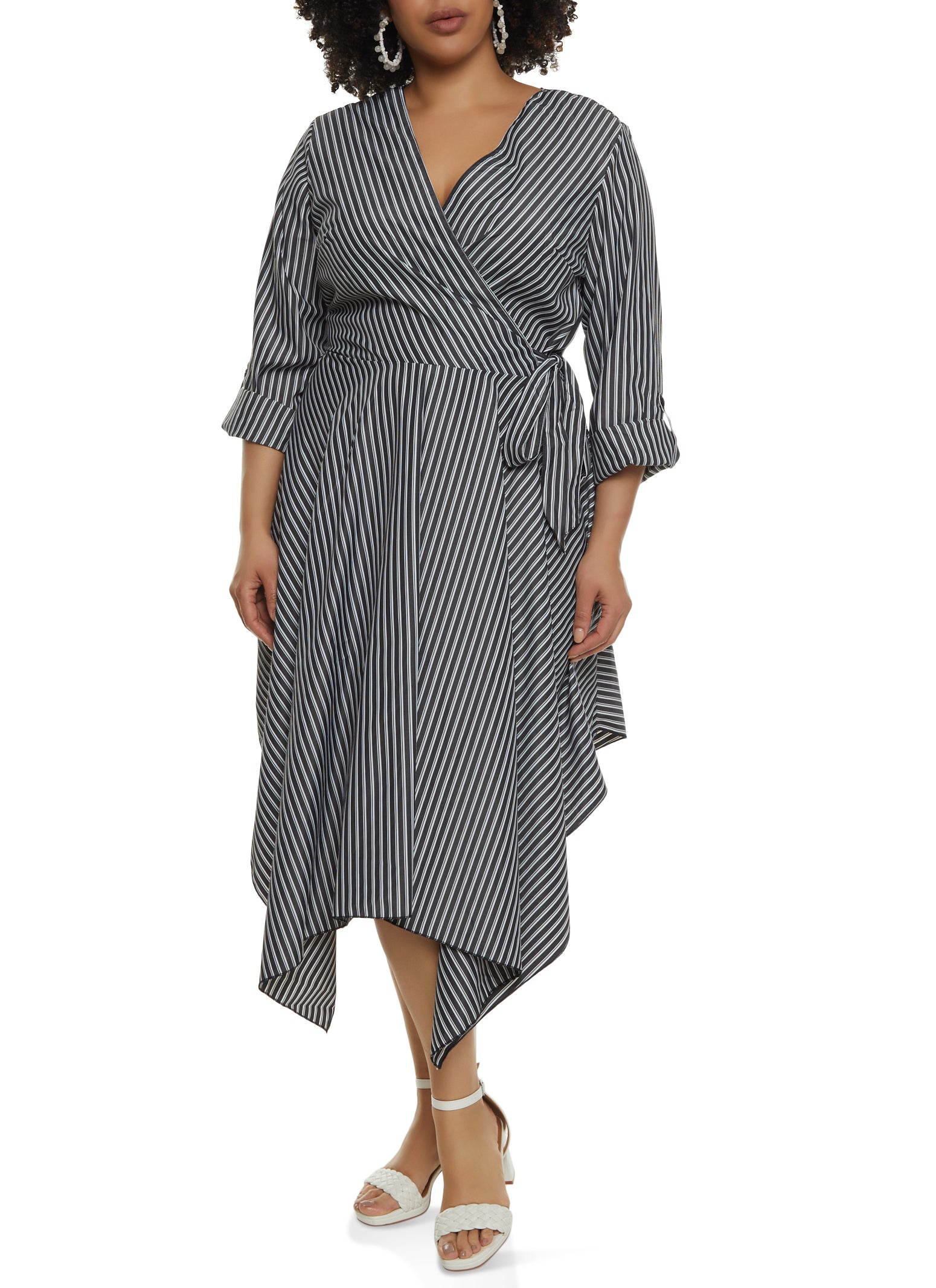 Plus size hotsell faux wrap dress