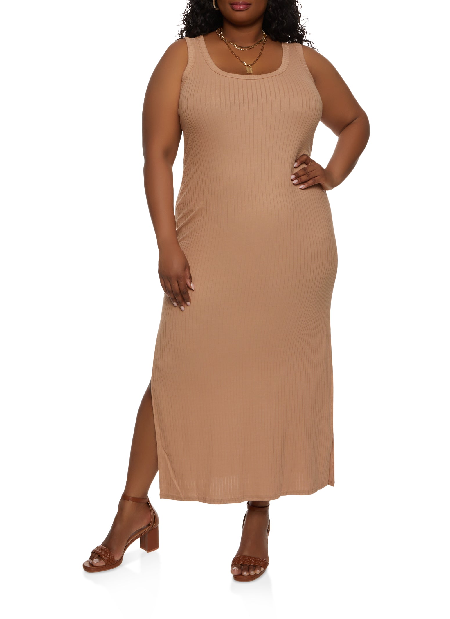 Plus size 2024 tank dress long