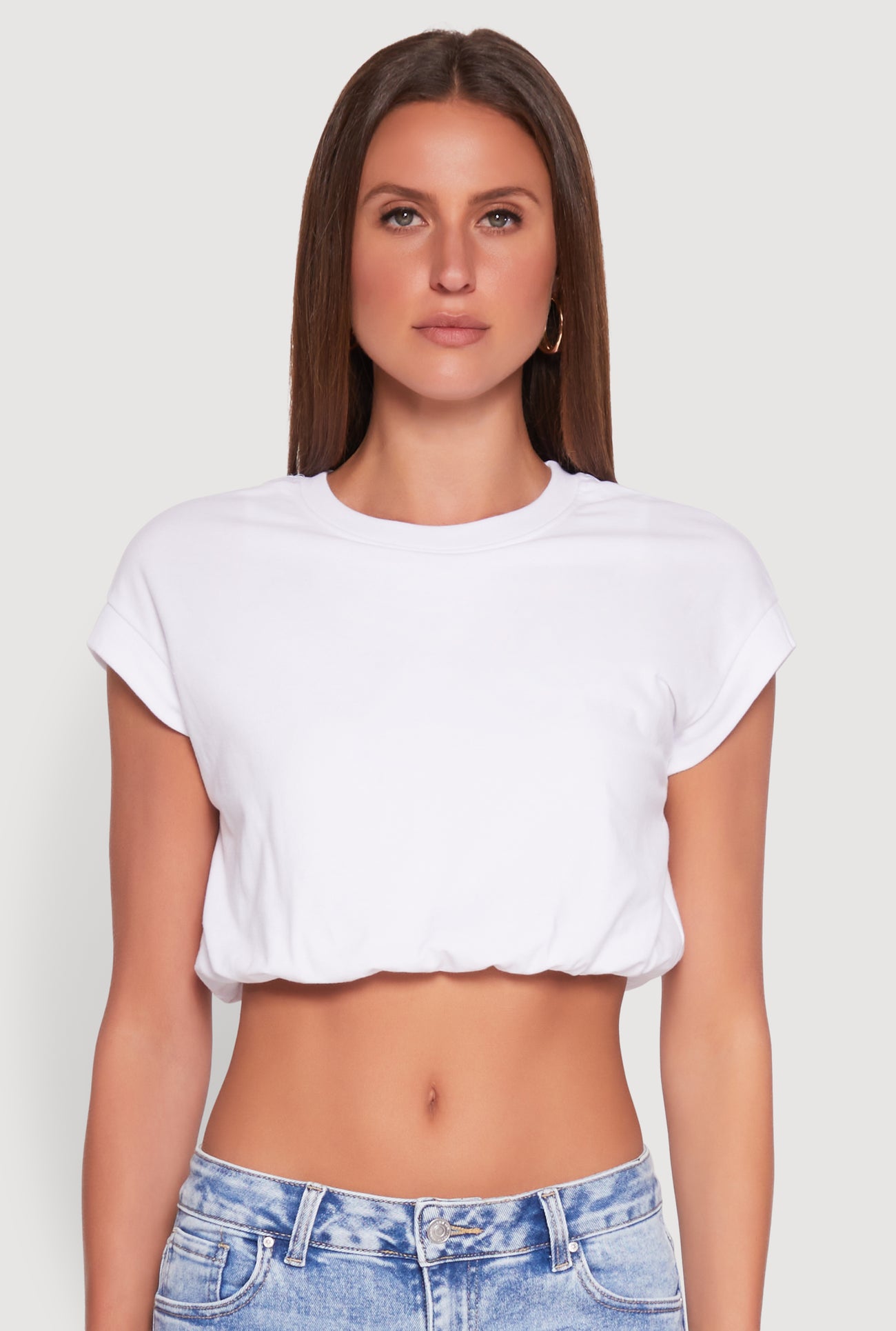 Bubble Hem Cropped Tee