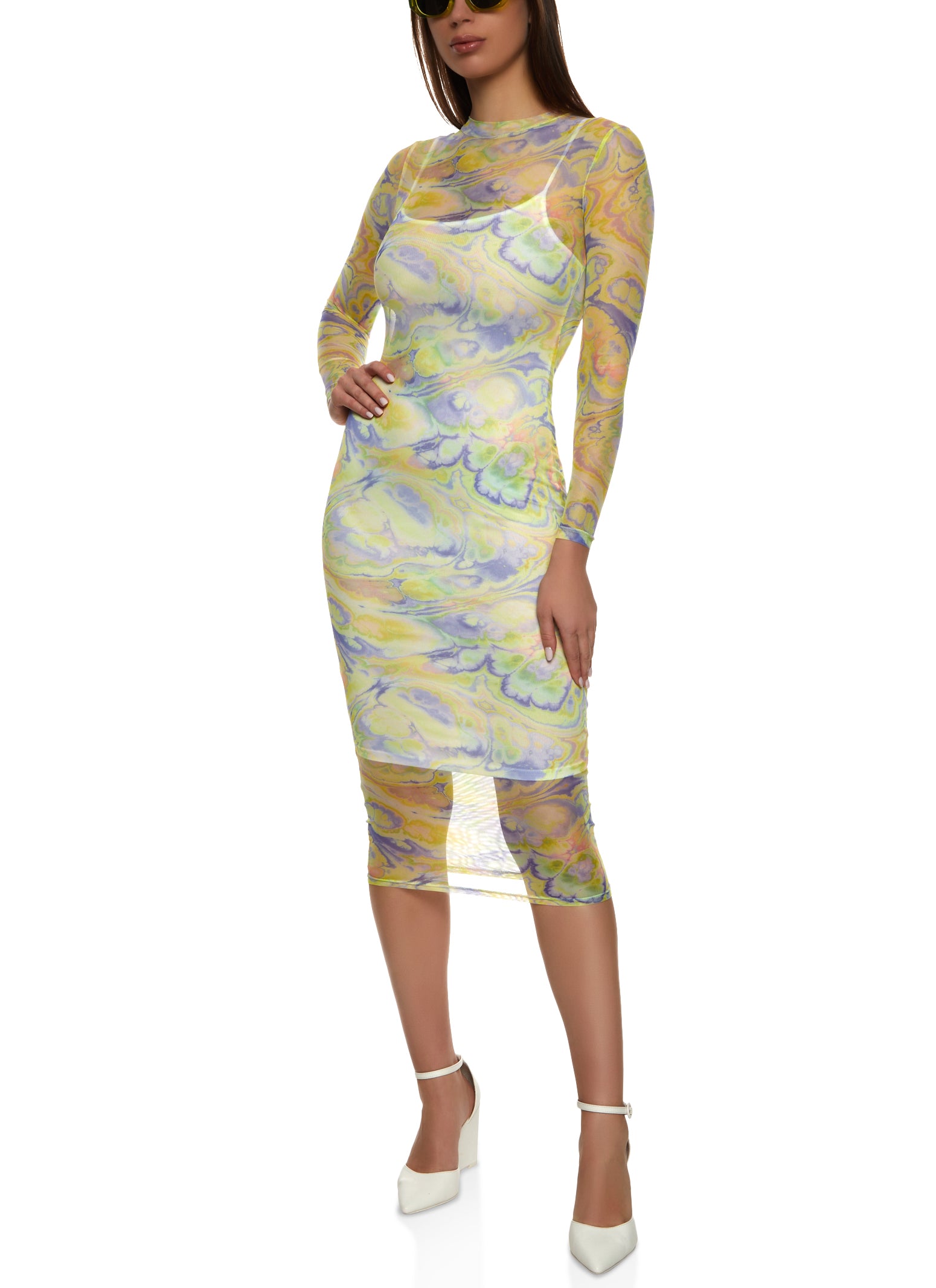 Georgina ” Marble Print Bodycon Dress ( Pink ) – Ale Accessories