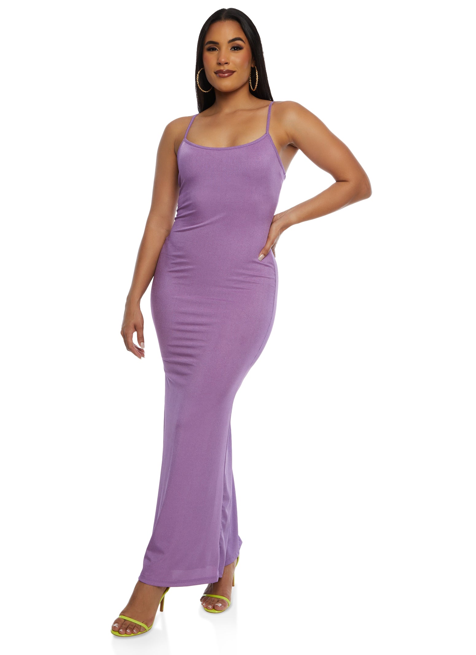 Ribbed Scoop Neck Cami Maxi Dress