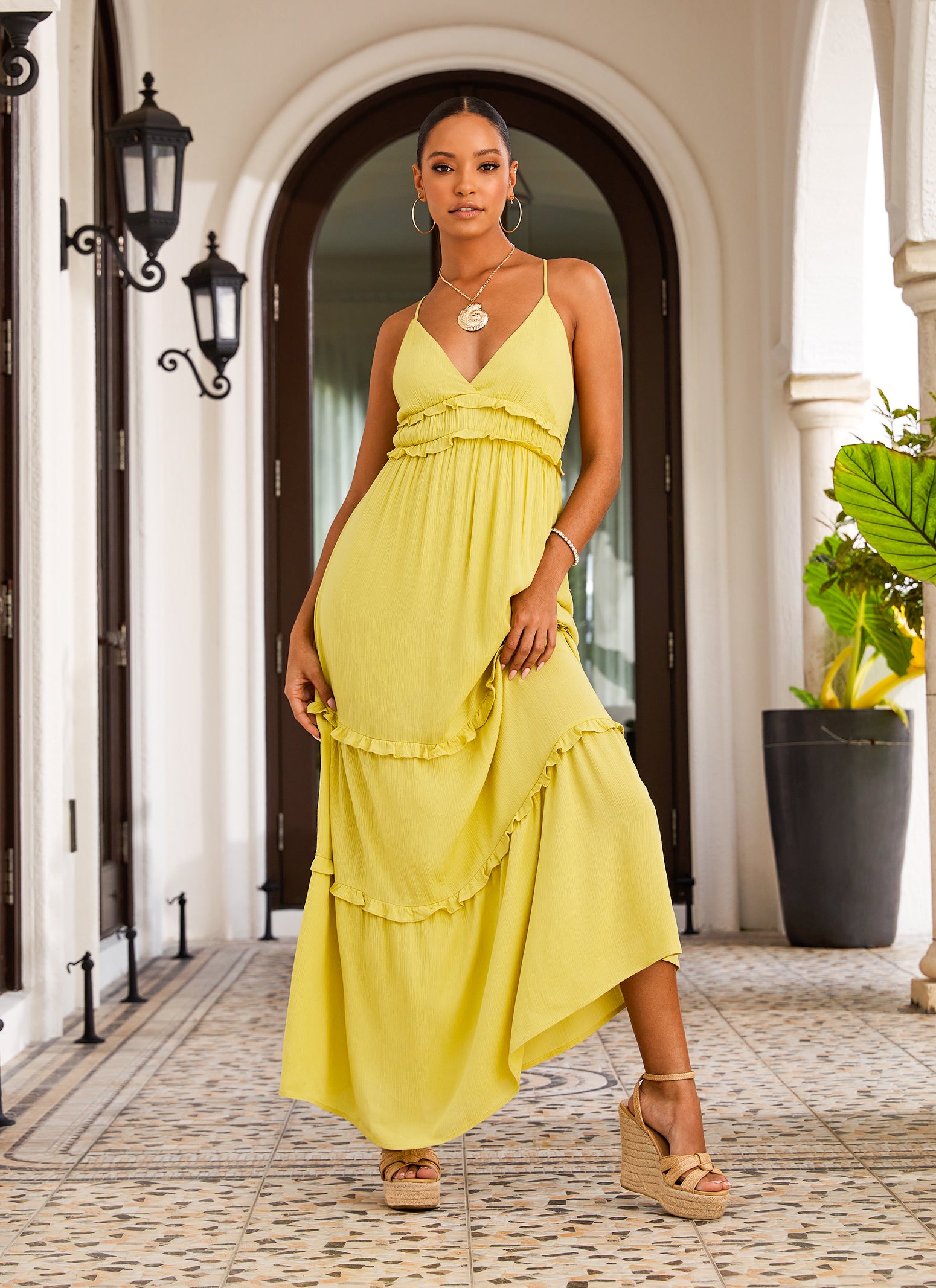 Empire Waist Tiered Gown