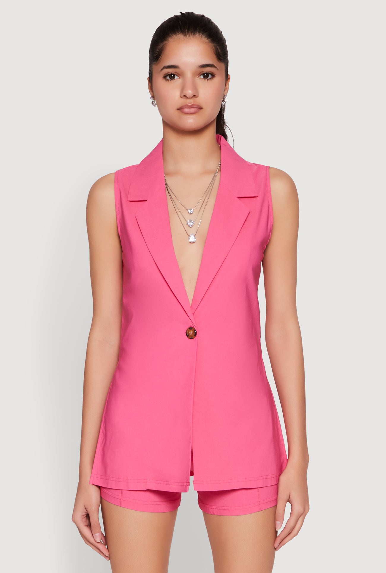 One Button Blazer Vest