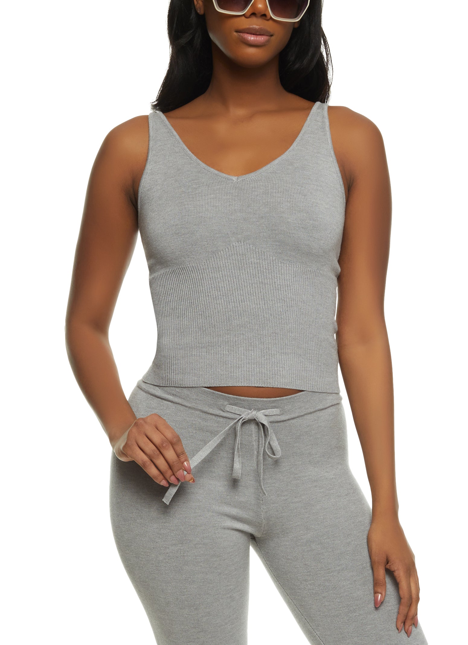 Rib Knit Scoop Neck Tank Top