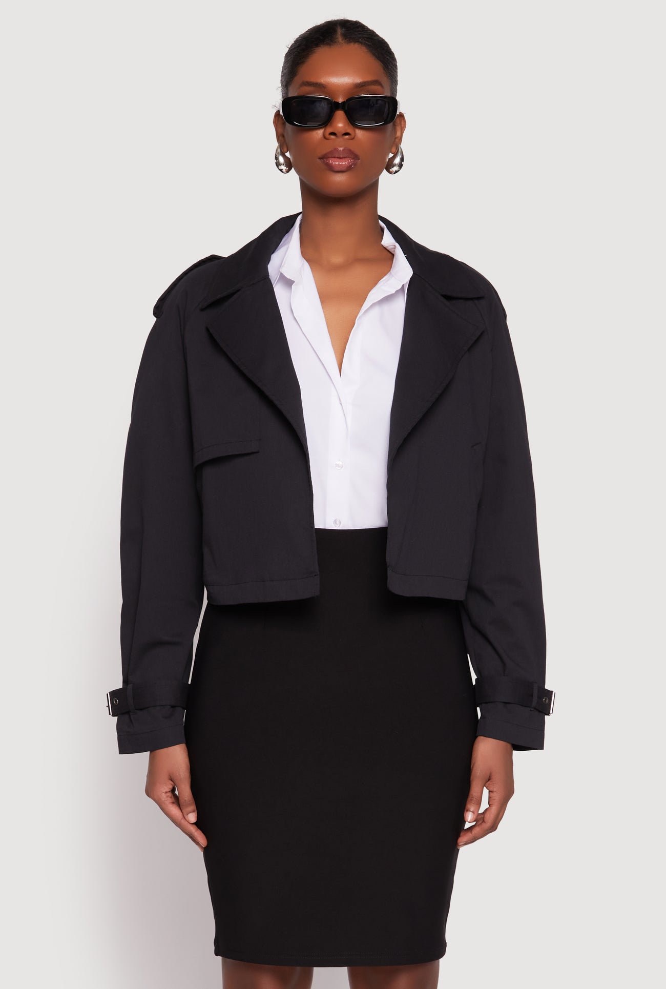 Haute Monde Cropped Trench Coat