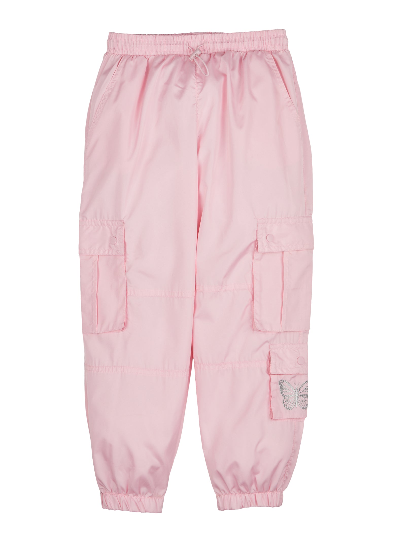 Women's Baby Pink Solid Cargo Joggers