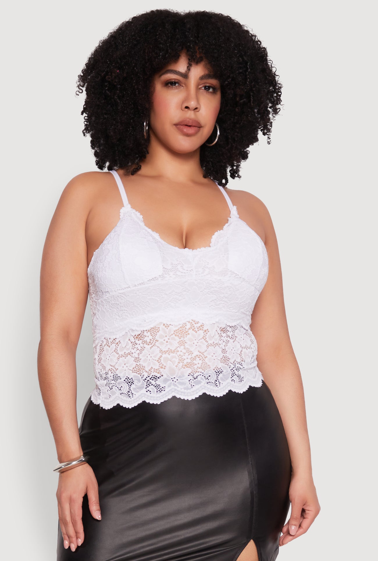 Plus Size Floral Lace Scoop Neck Cami