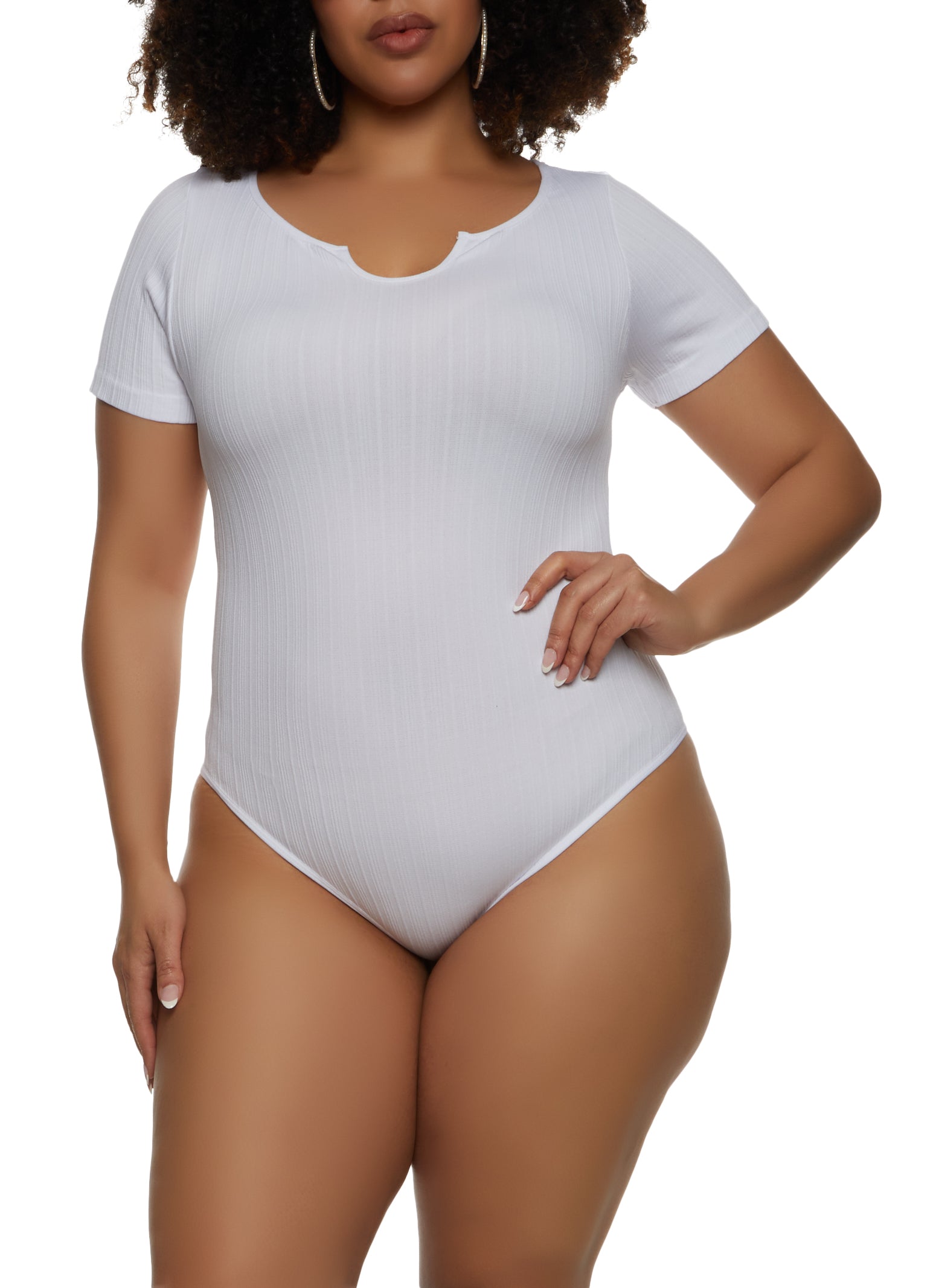 Womens Snap Closure V Neck Ribbed Long Sleeves Bodysuit, Basic Slim Fitted Thong  Bodysuit for Women Tops (Color : White, Size : Small) : :  Clothing, Shoes & Accessories