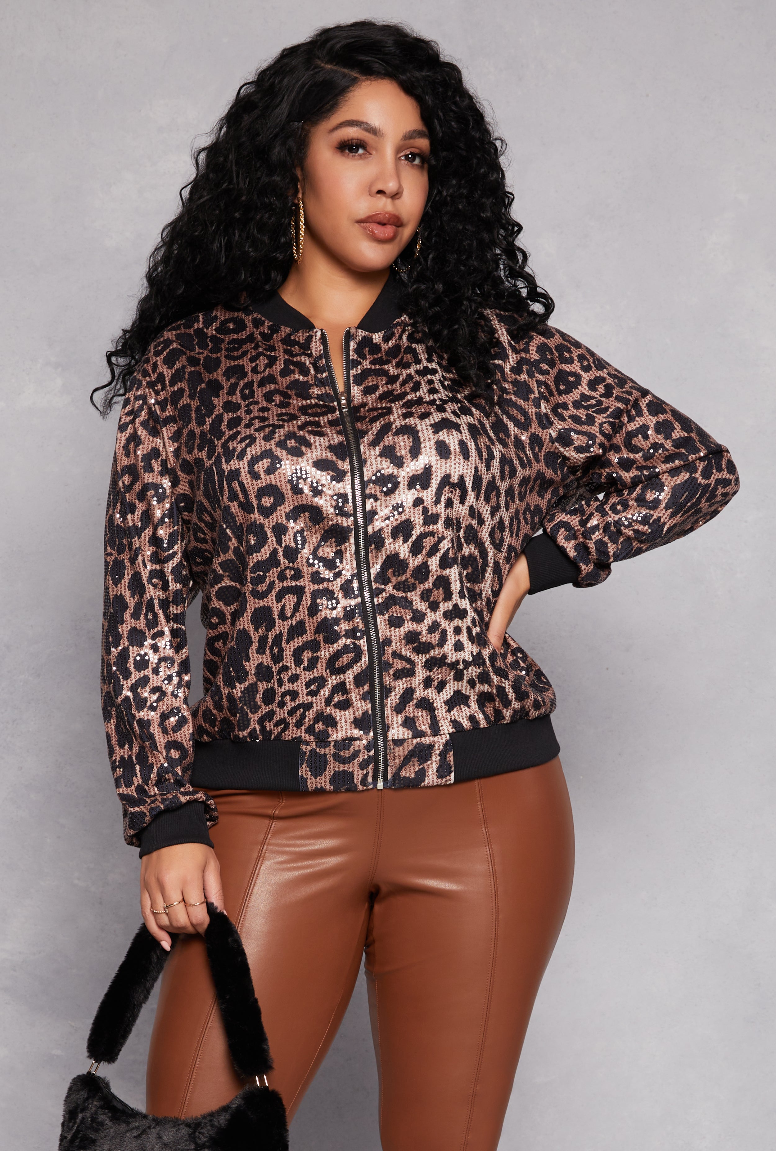 Plus size sequin bomber jacket best sale