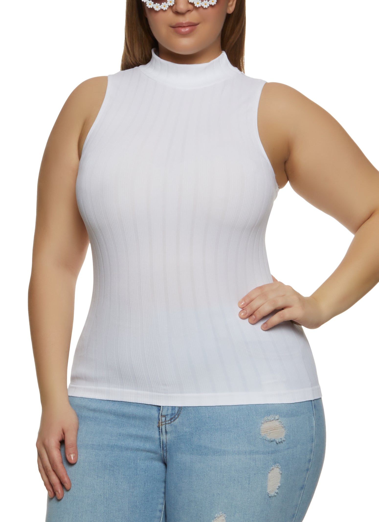 Women's plus size on sale mock neck tops