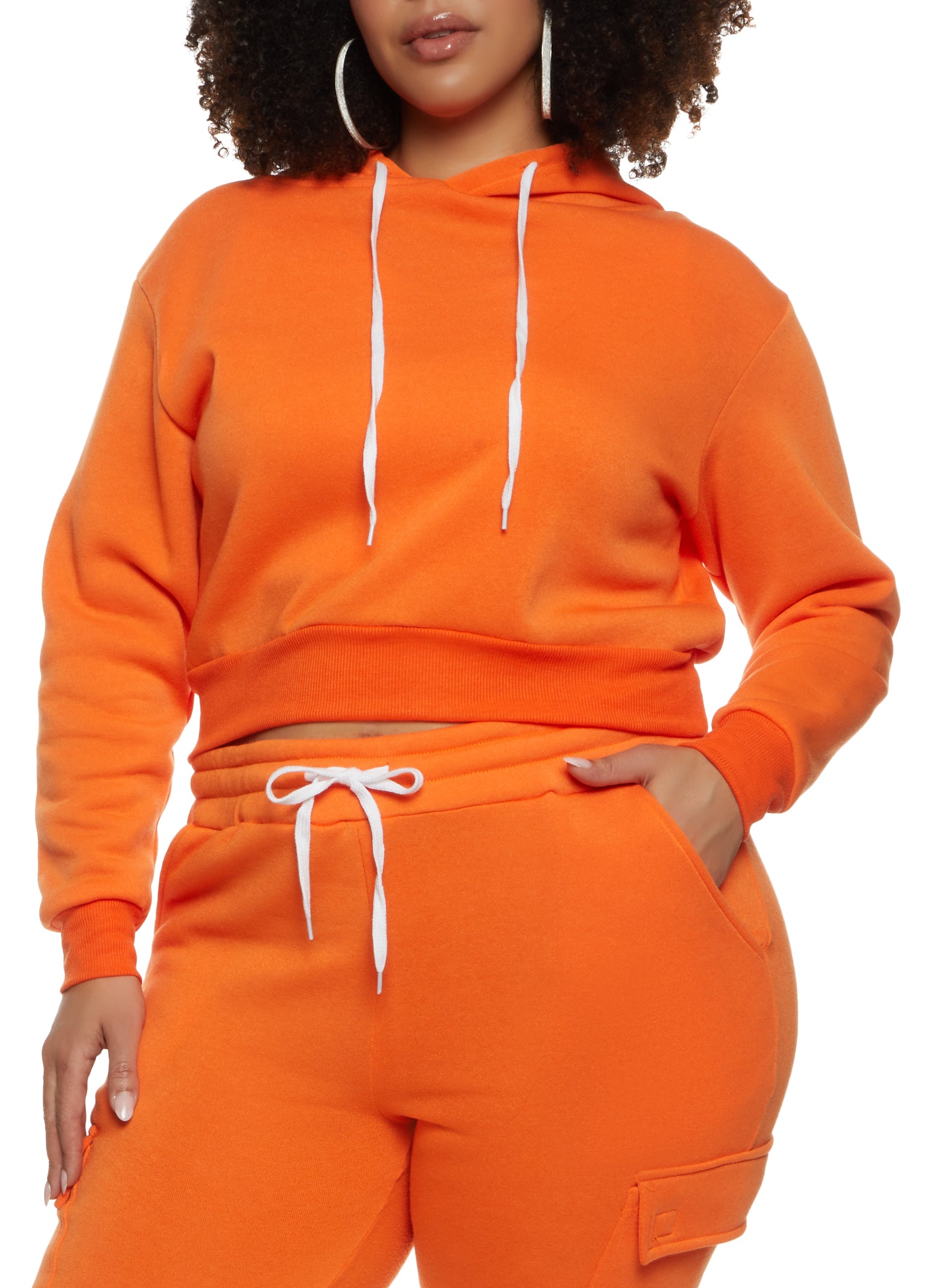 Plus Size Cropped Hoodie