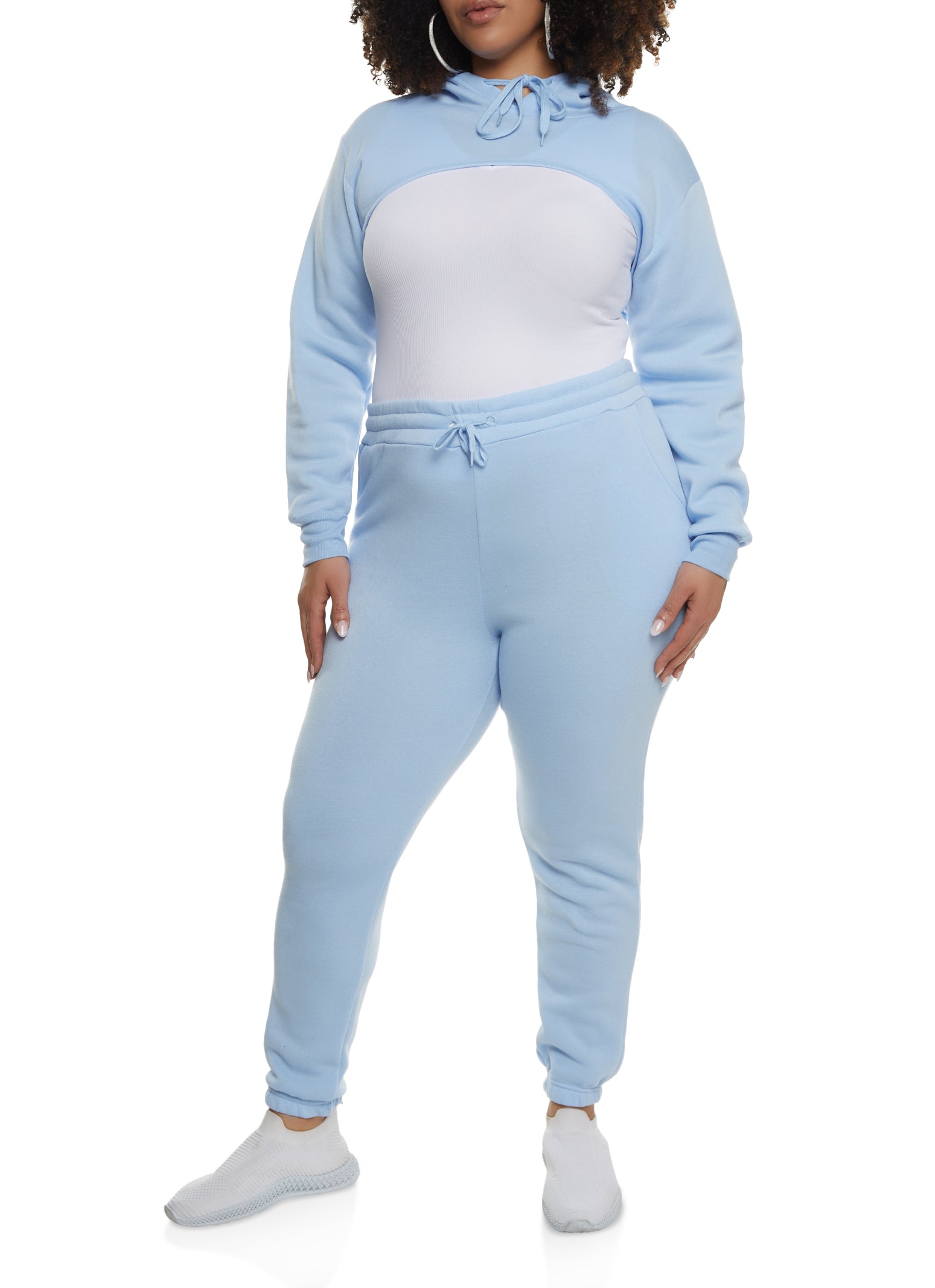 Plus Size Contrast Piping Active Leggings