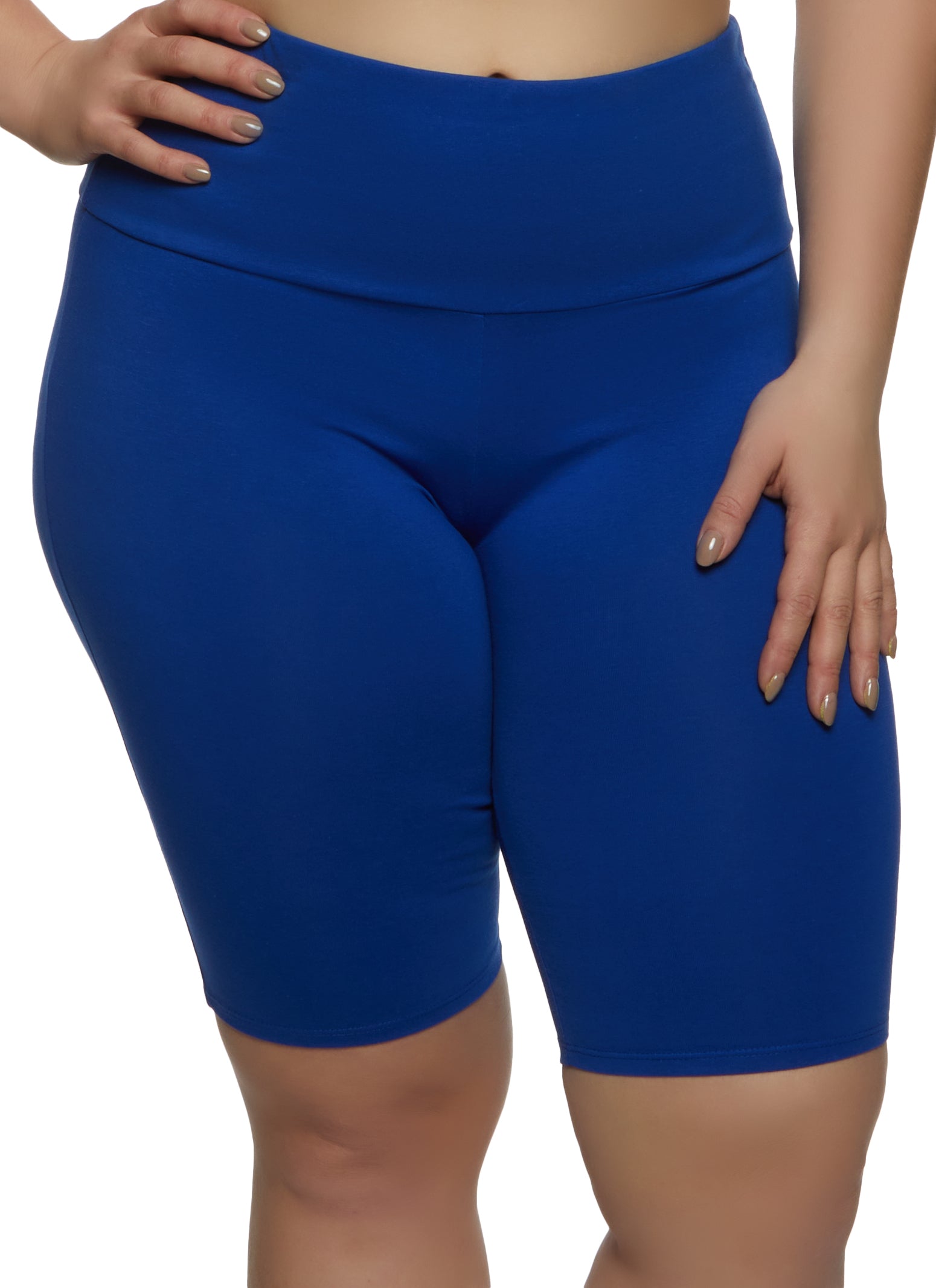 Royal blue biker shorts plus sale size