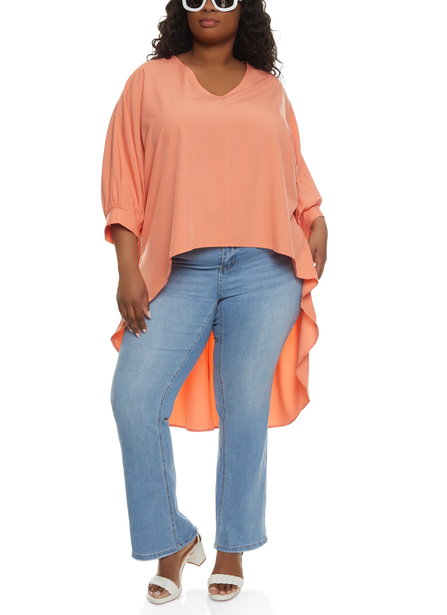 High low best sale blouse plus size