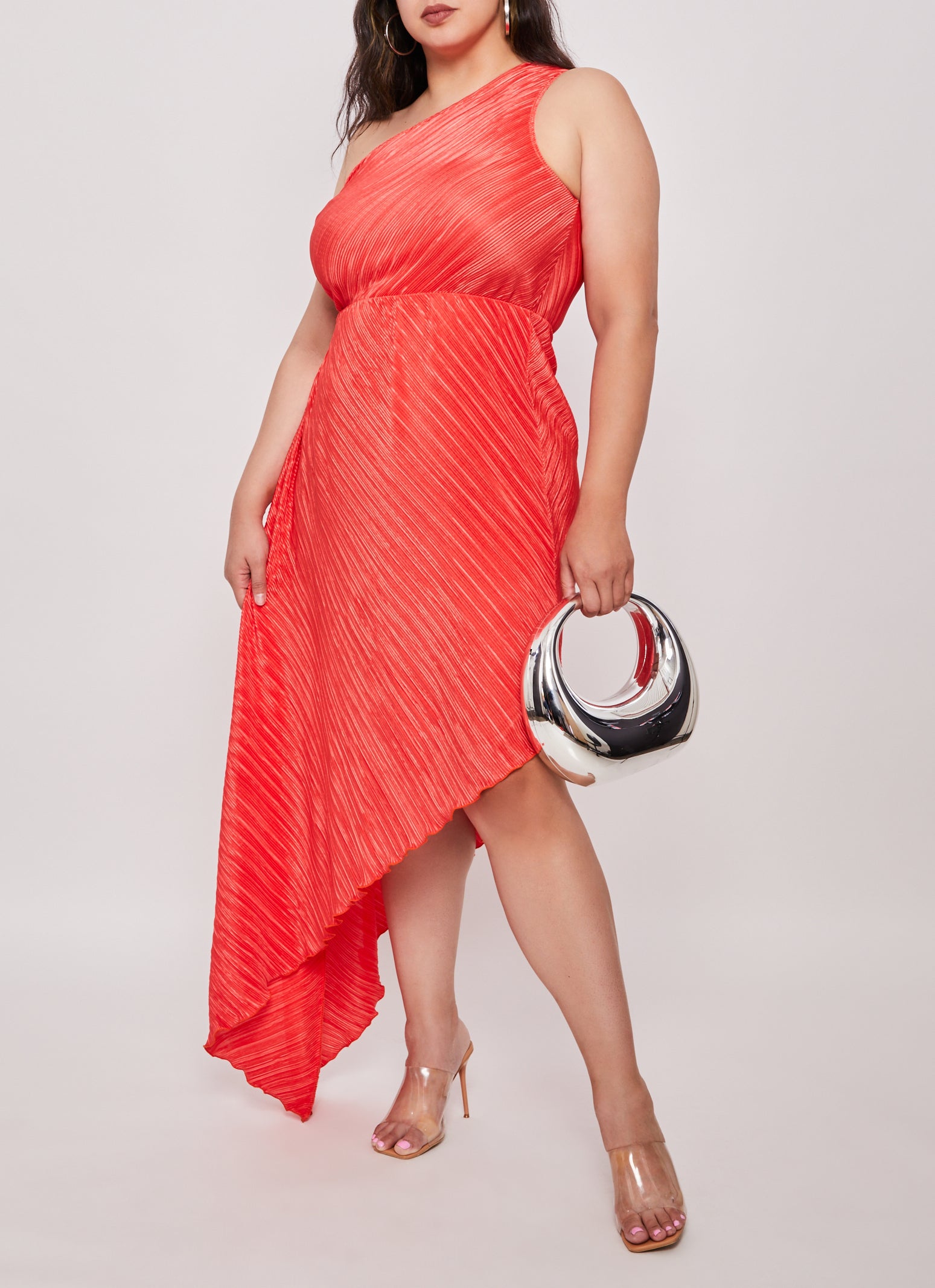 Coral asymmetrical dress hotsell