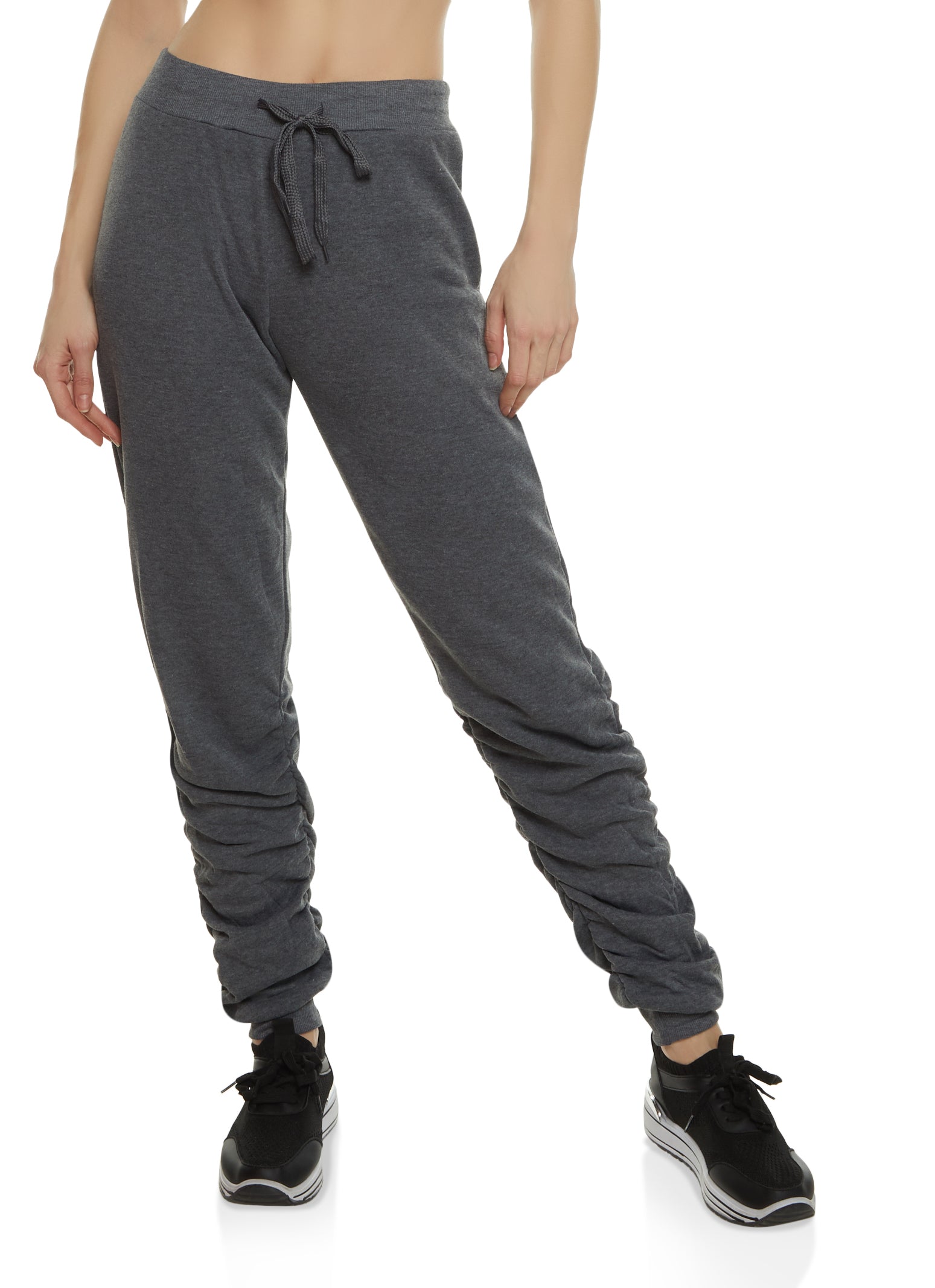 Fleece stacked hot sale joggers