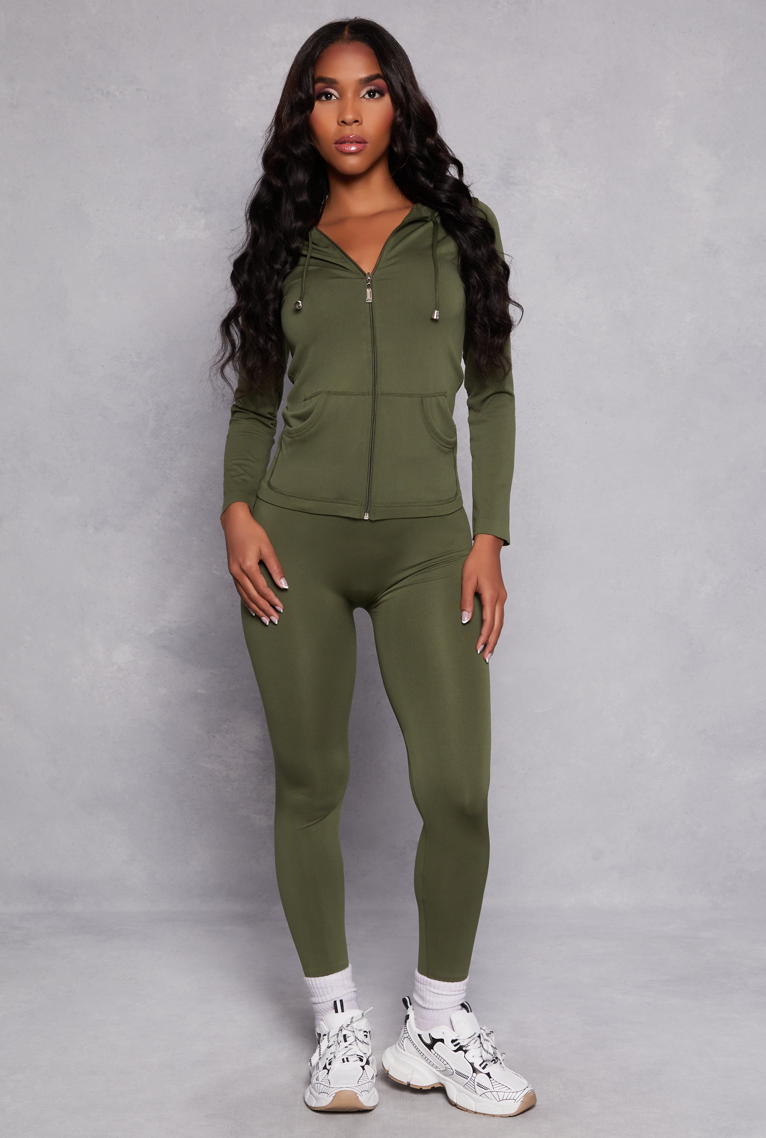 Olive green workout leggings online