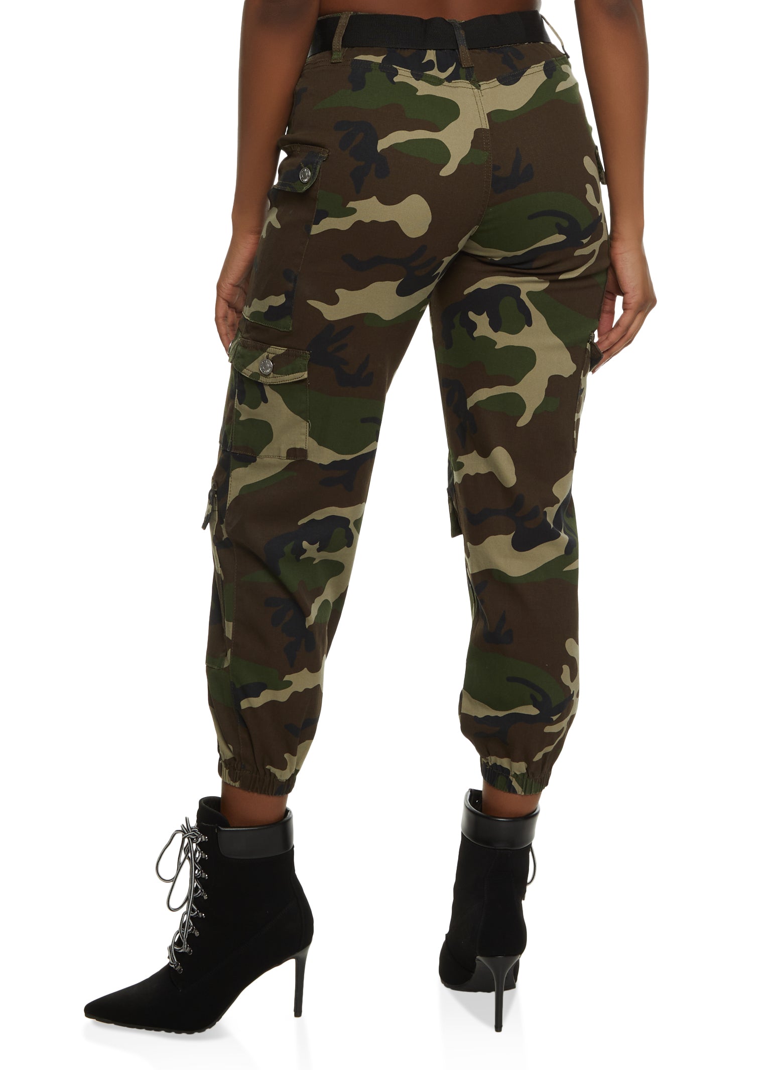 Camo Belted Cargo Joggers