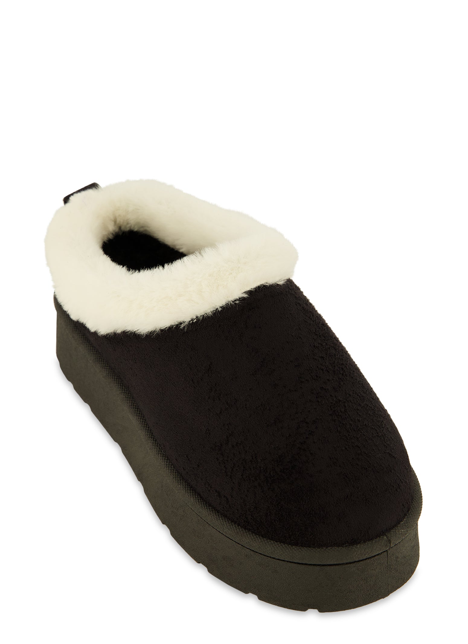 Solid Faux Fur Lined Platform Clogs 9