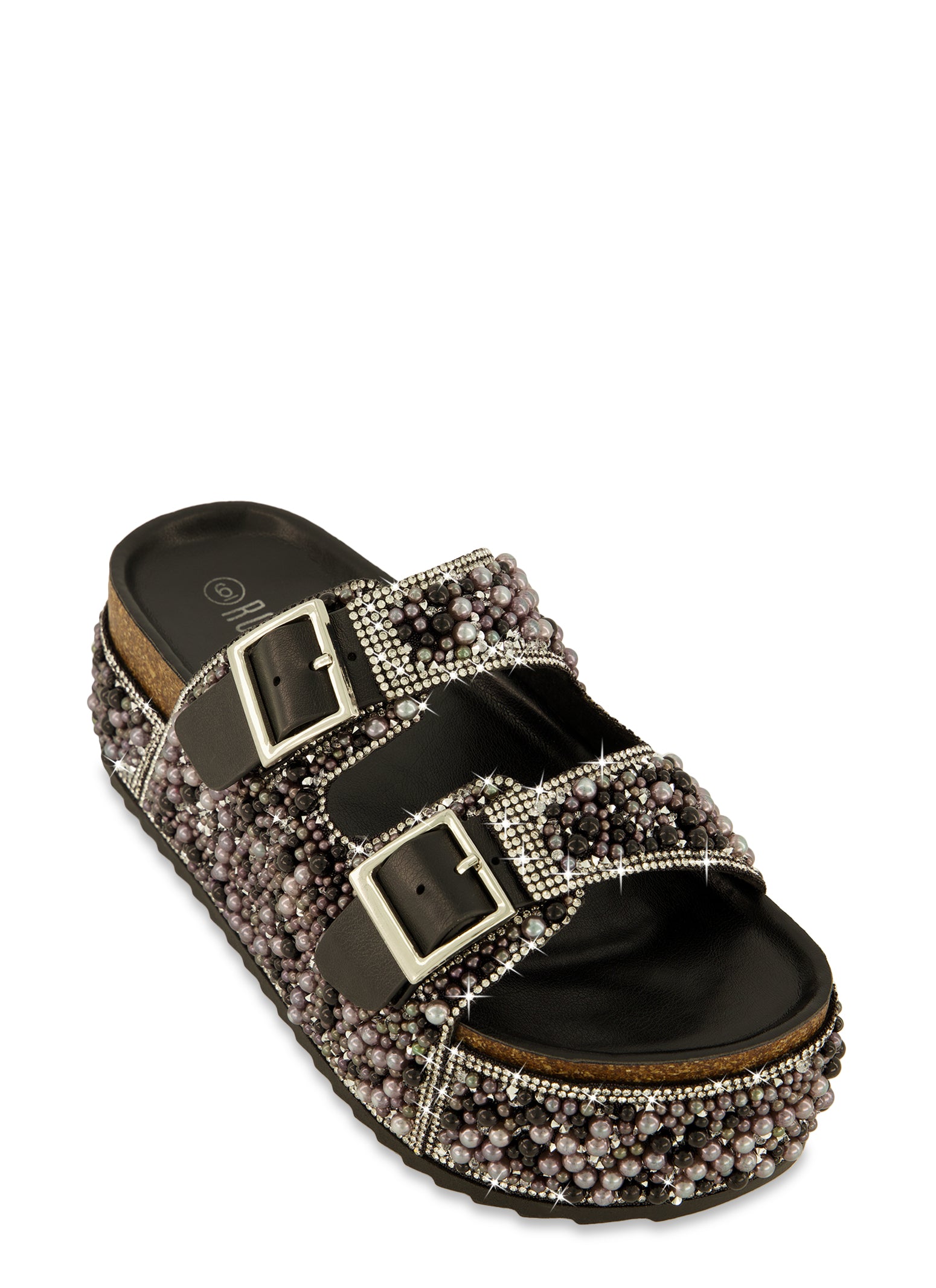 Fashion rhinestone footbed sandals