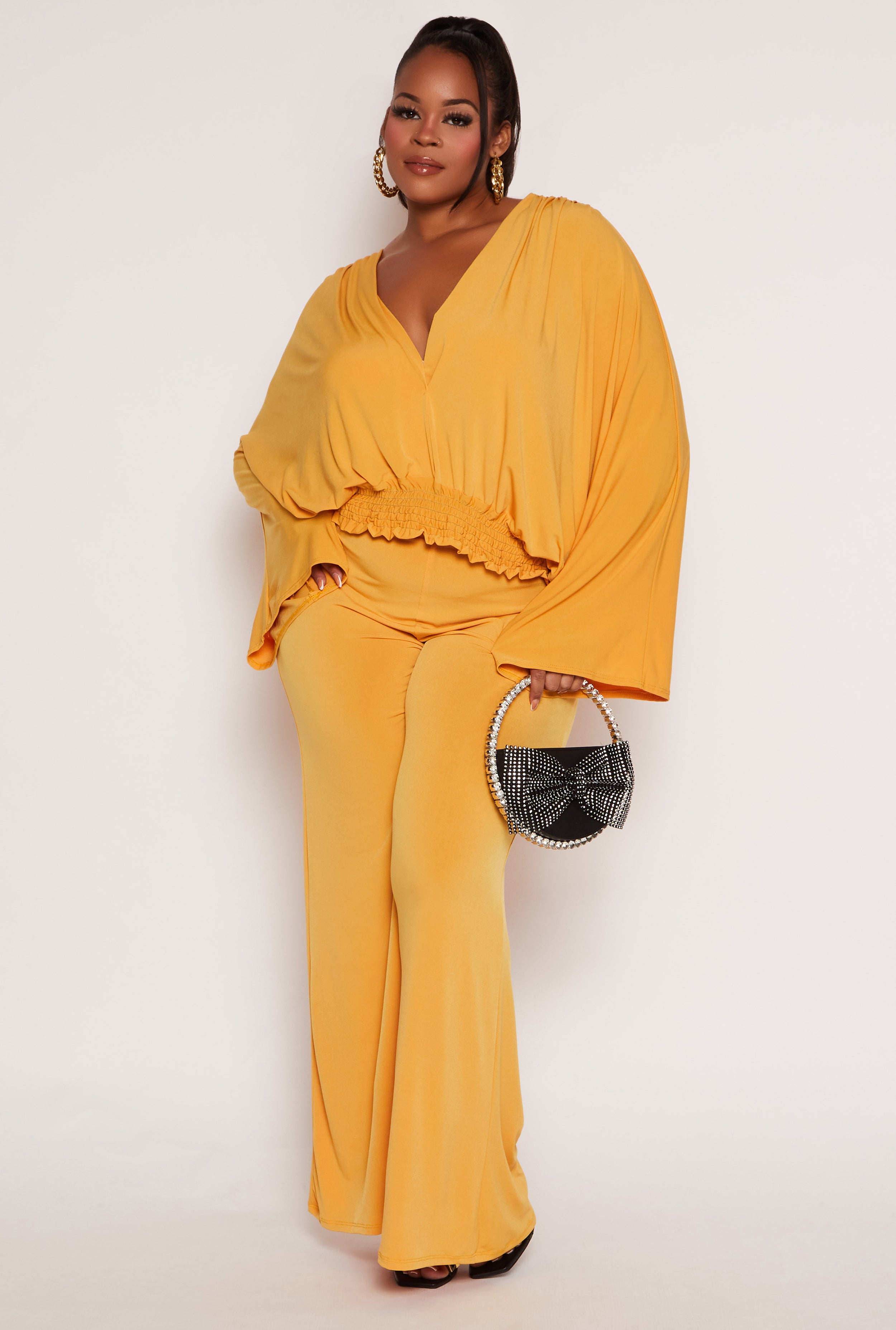 Mustard yellow plus size pants hotsell