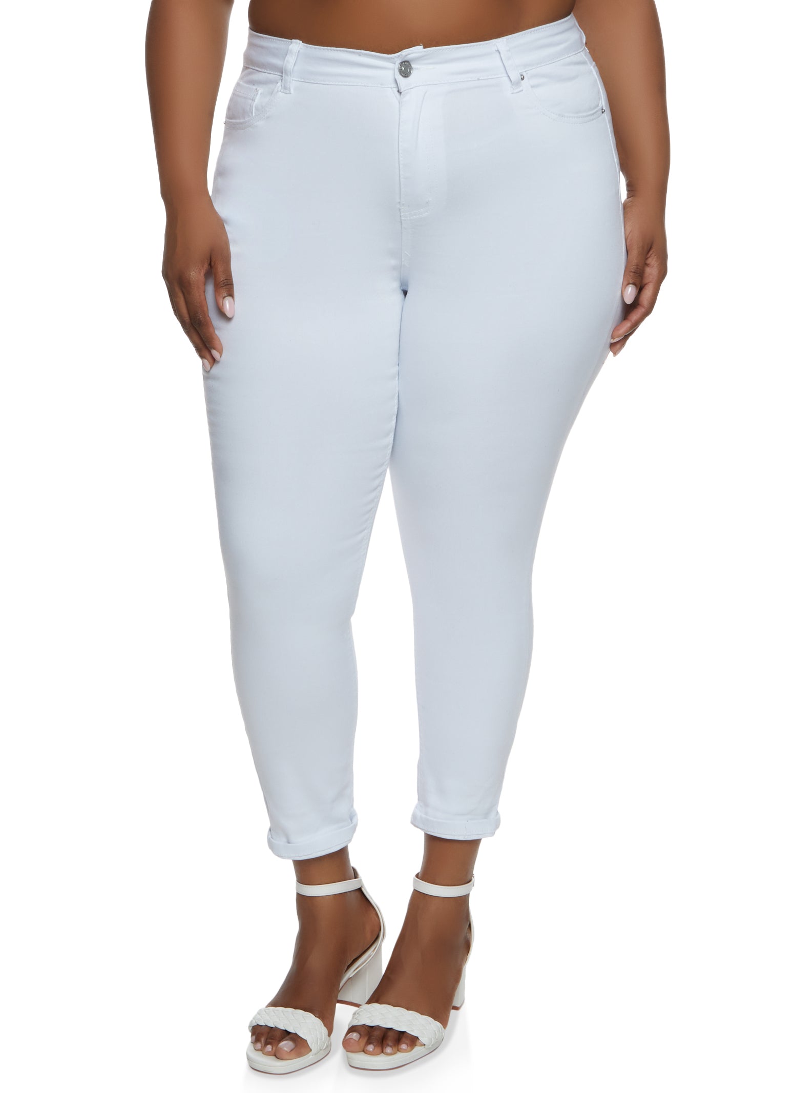 Plus Size WAX High Waisted Whiskered Skinny Jeans