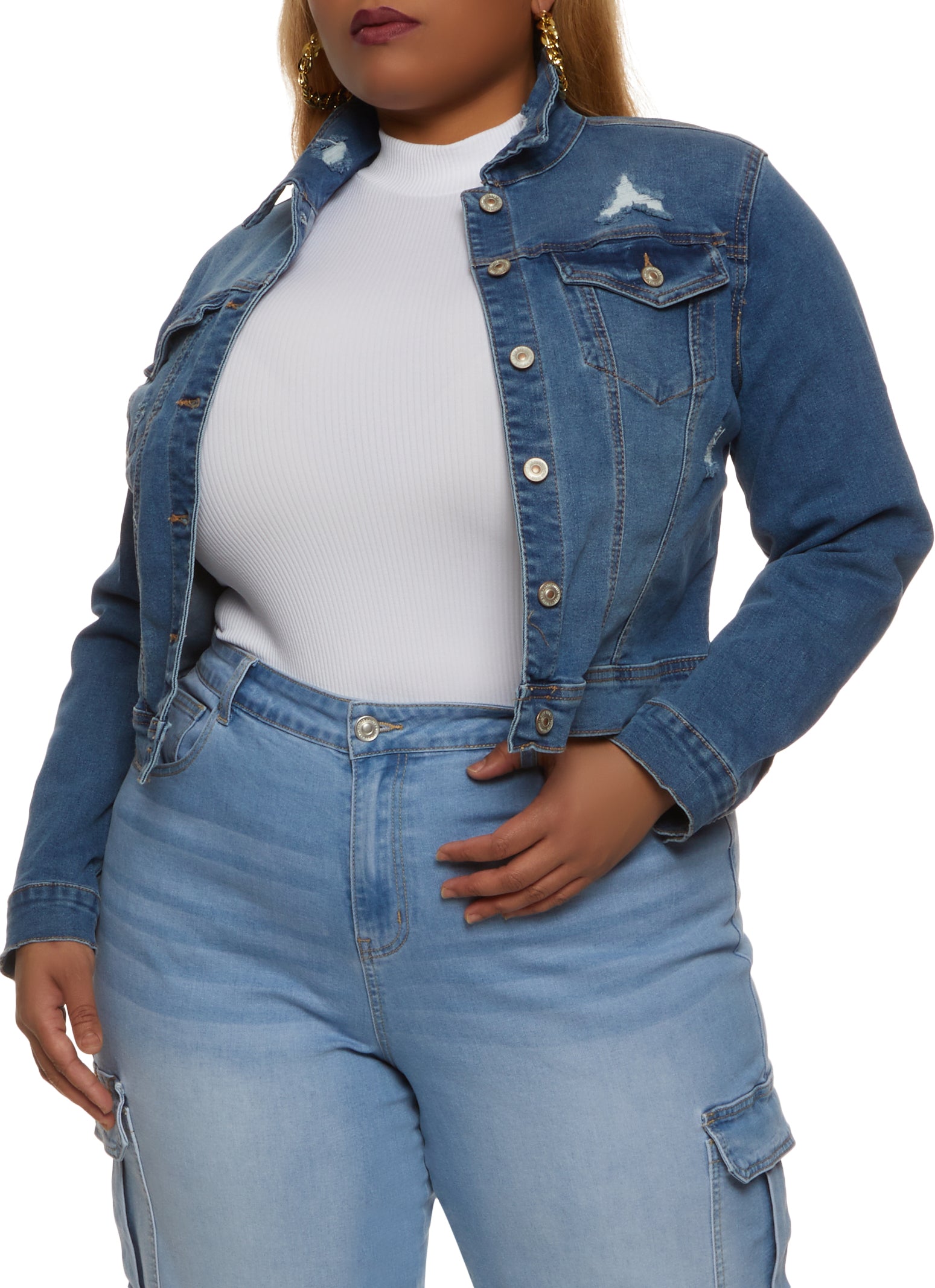 Plus size jean shops suits