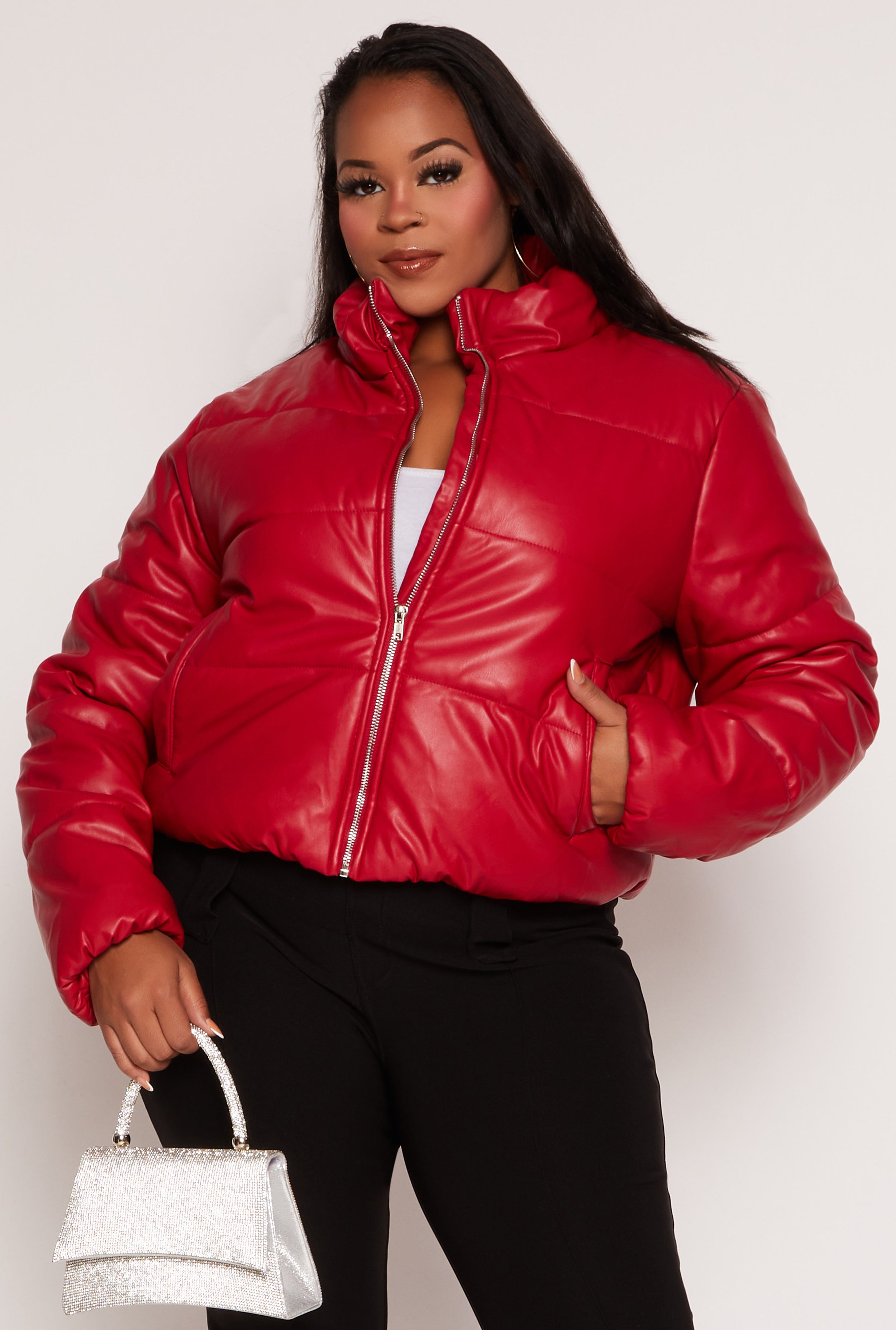 Plus size red jacket fashion