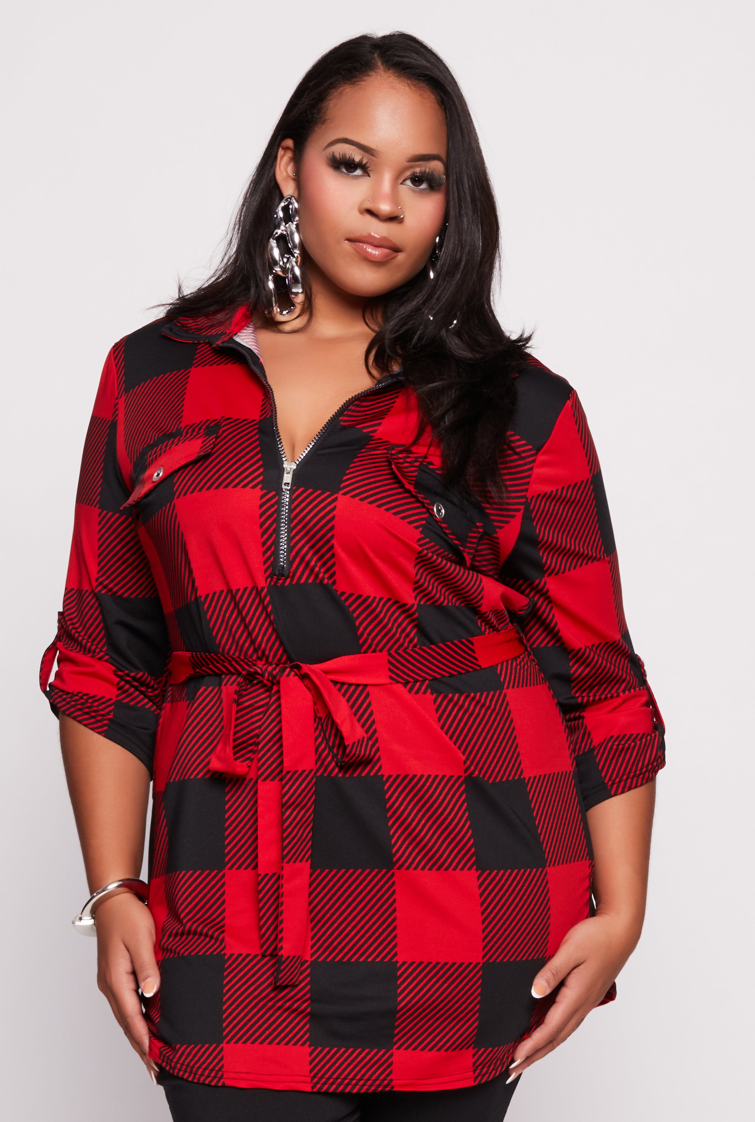 Plus size buffalo plaid skirt best sale