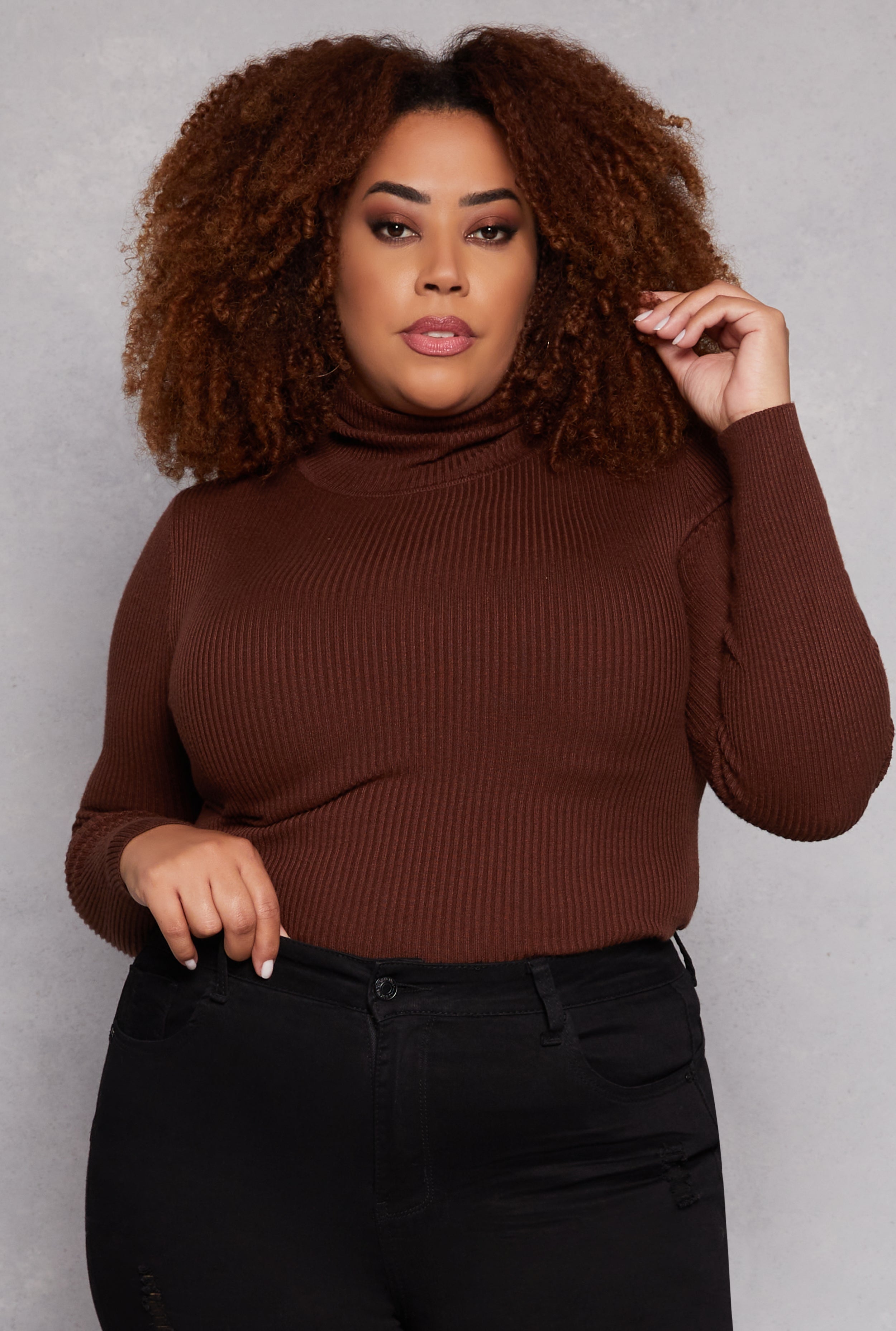 Plus Size Turtleneck Tops Everyday Low Prices Rainbow