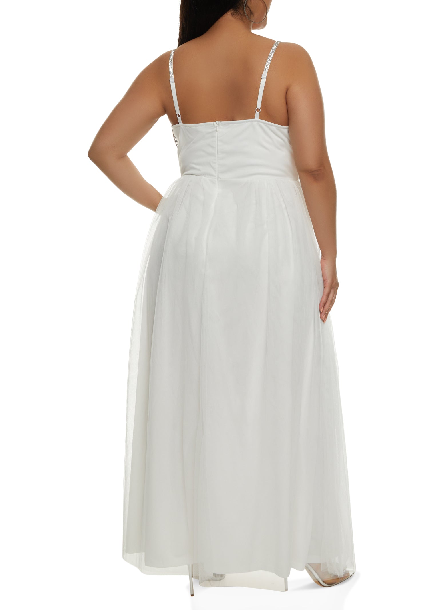 White Tulle Maxi Dress