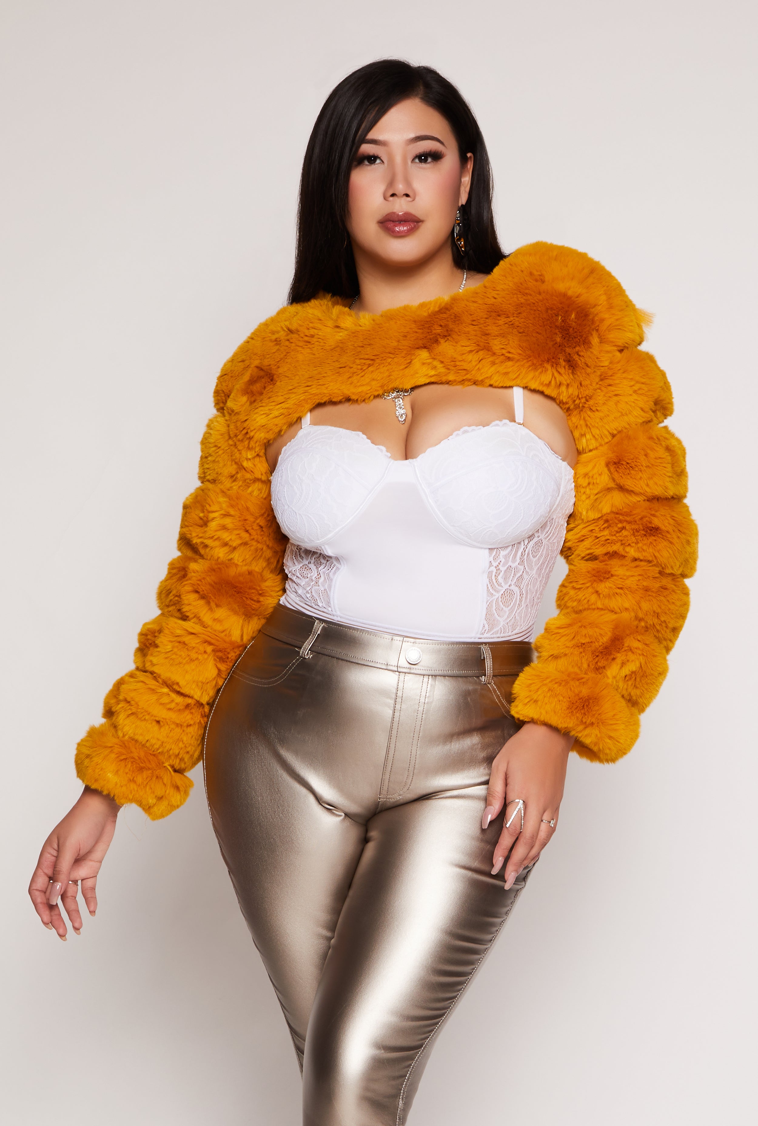 Orange plus size jacket best sale