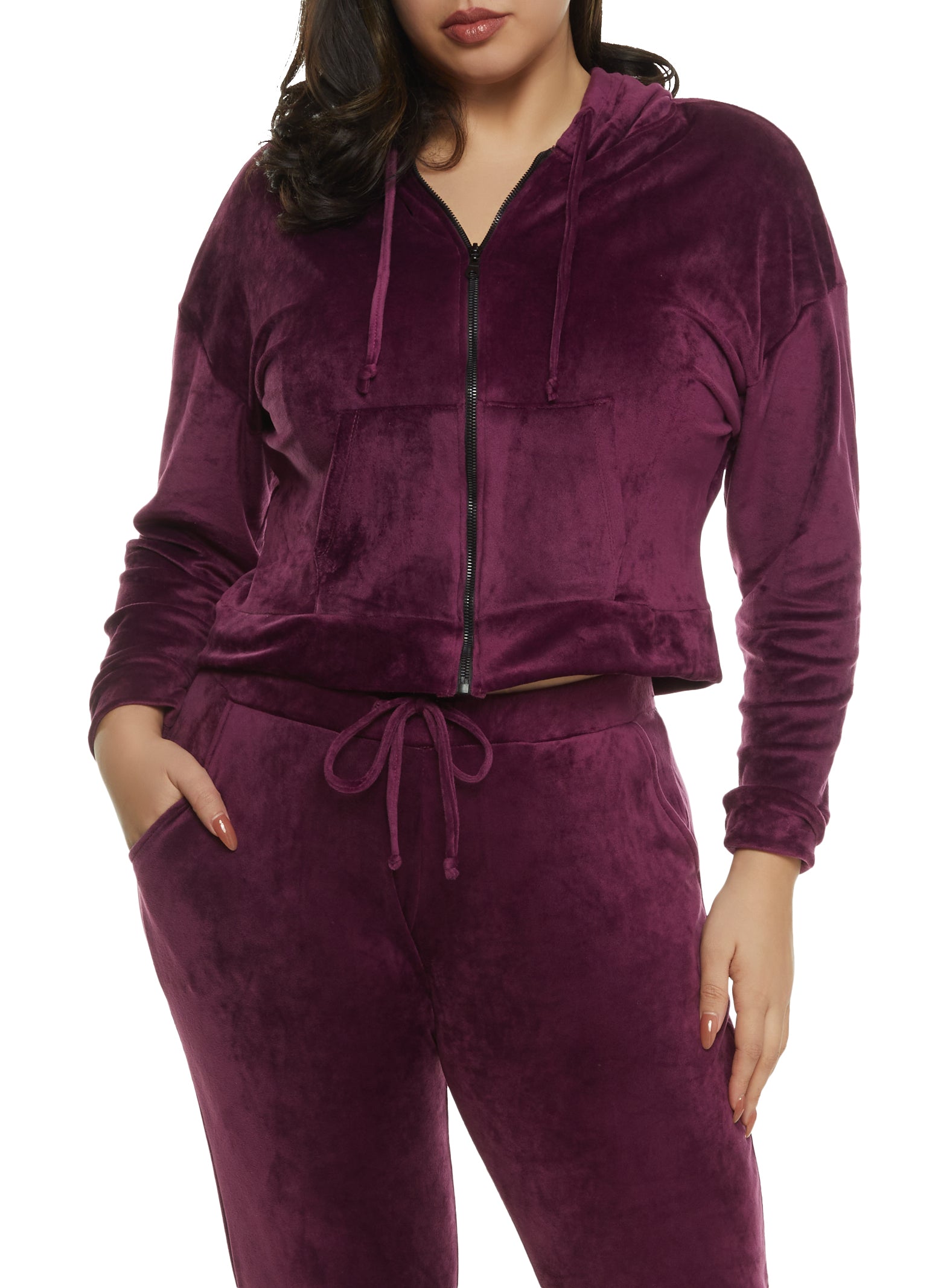 Plus Size Velour Tracksuit