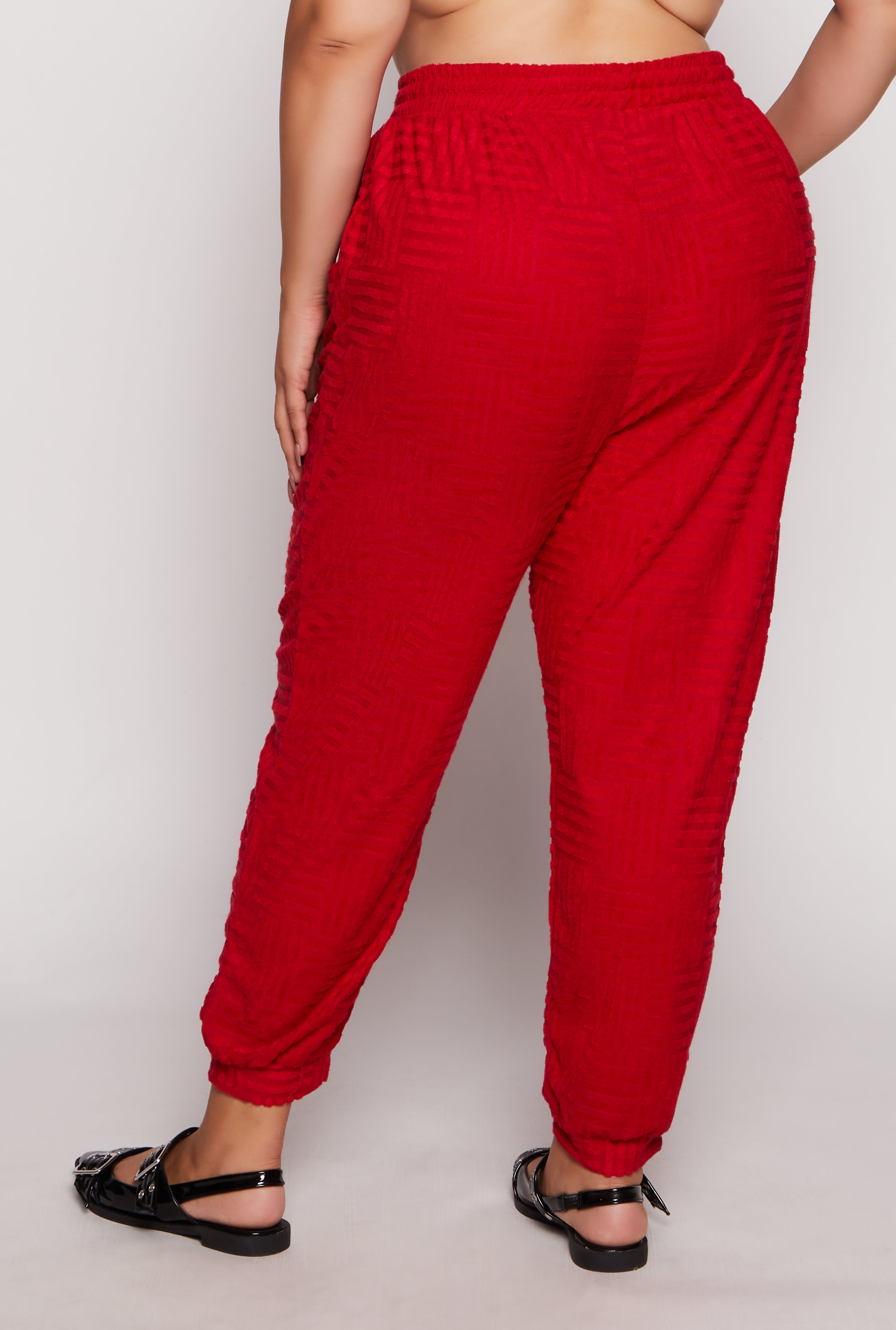 Plus Size Chenille Drawstring Joggers