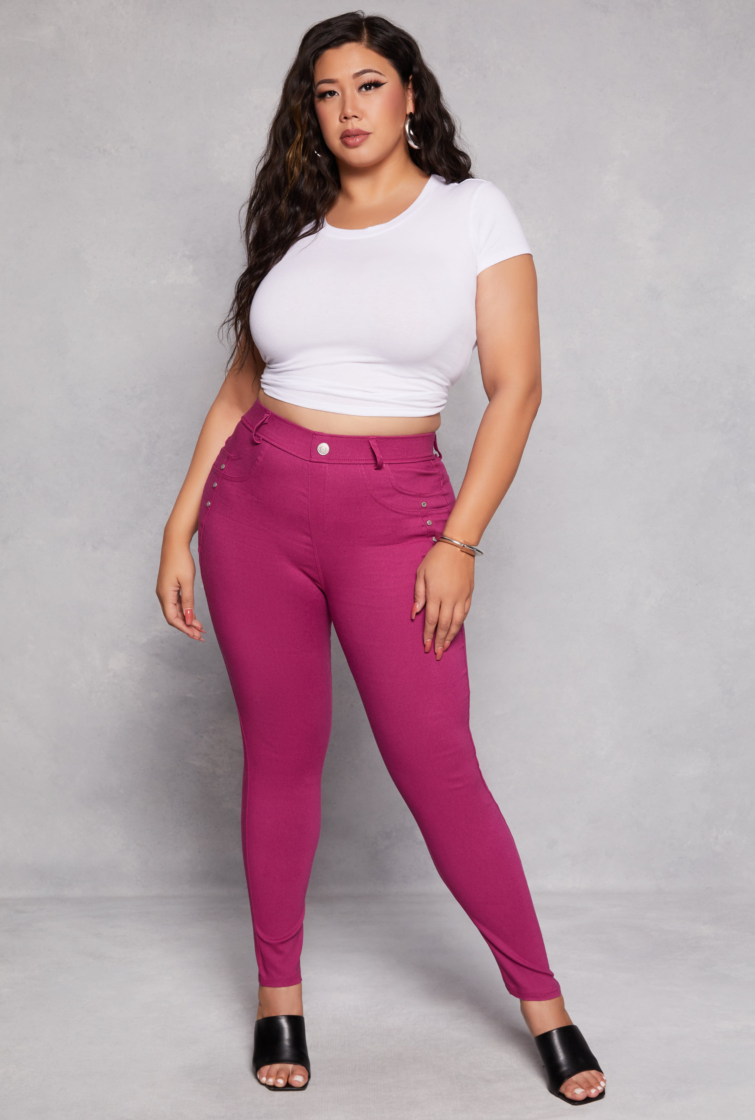 Plus size purple jeans best sale