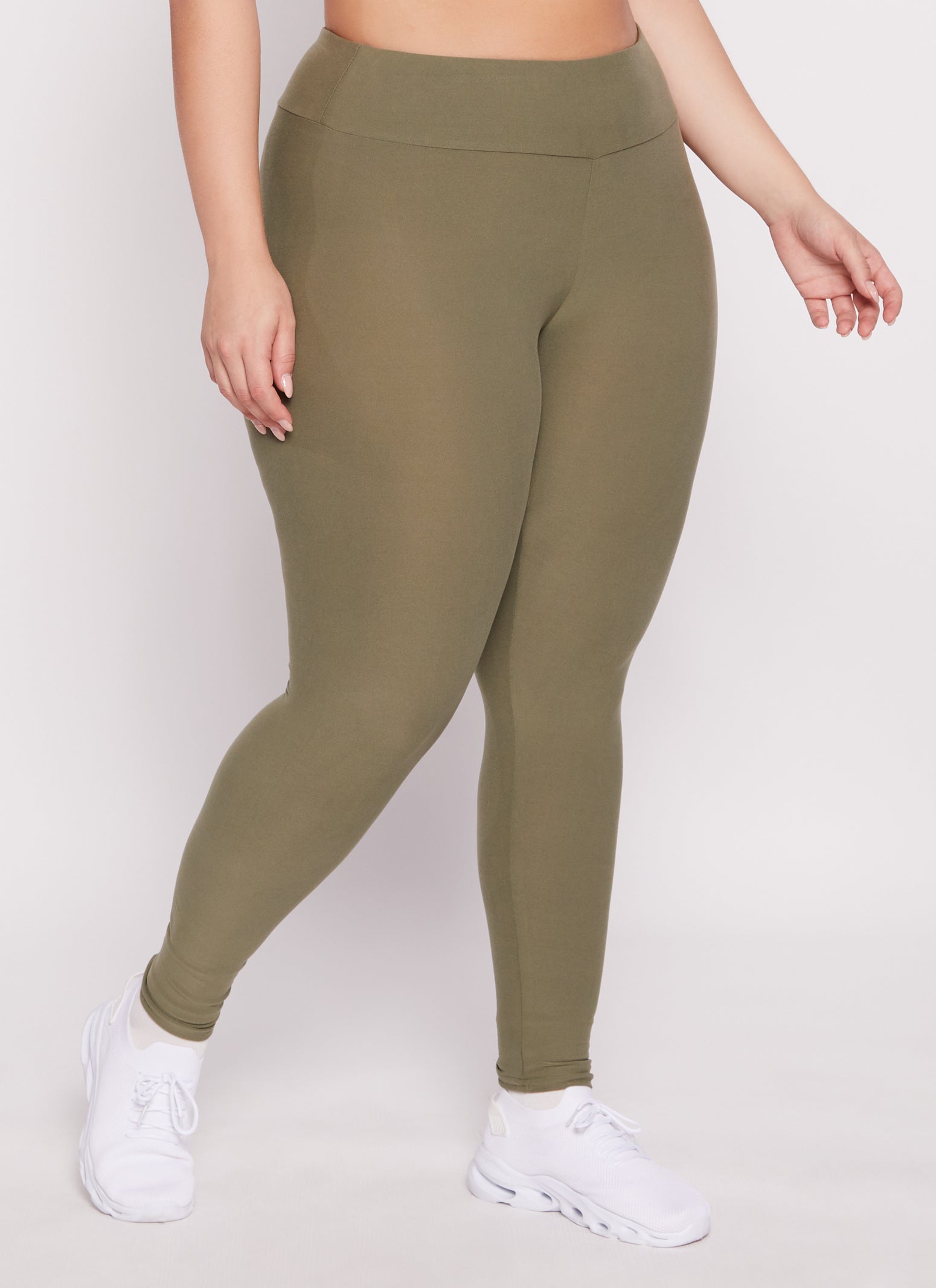 Plus Size High Waisted Basic Leggings