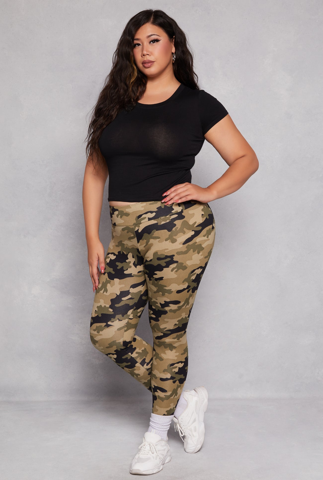 Plus Size Camo High Waist Leggings