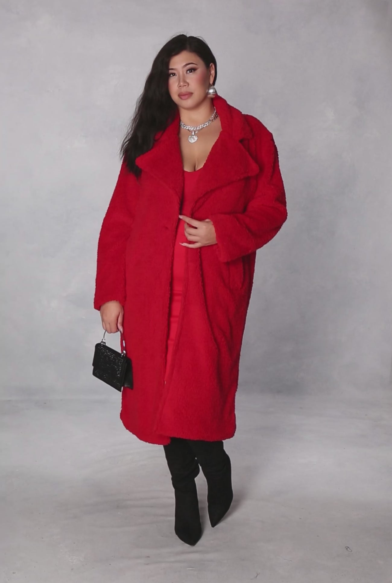 Plus Size Sherpa Teddy Coat