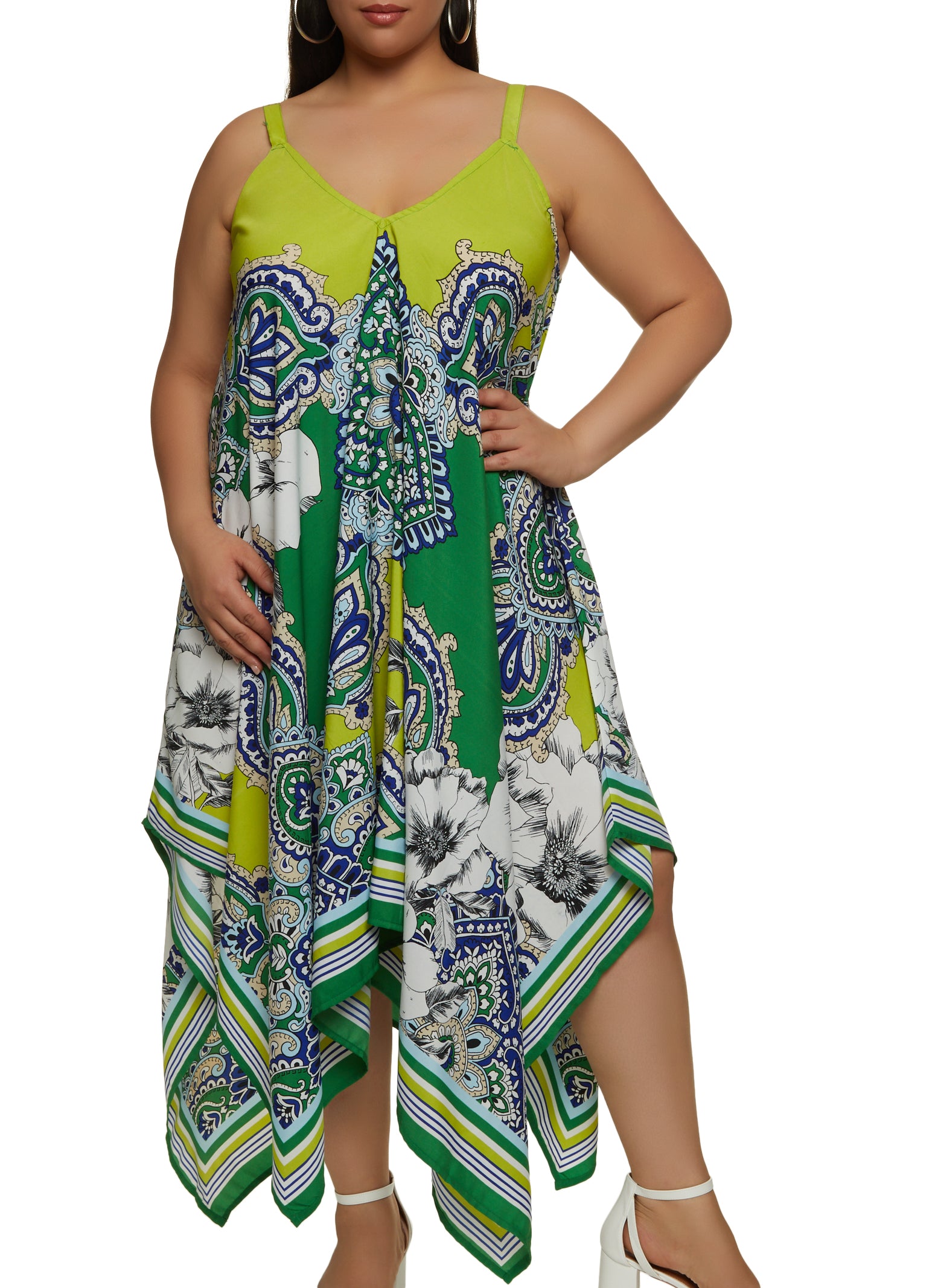 Plus size maxi outlet handkerchief dress