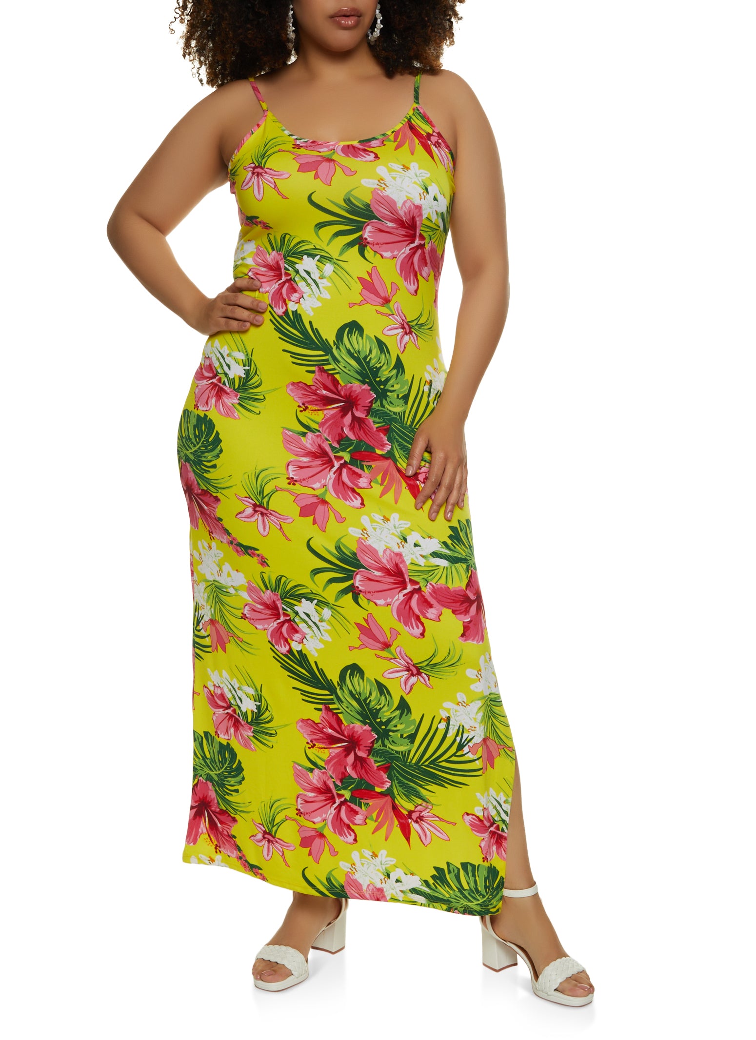 Plus Size Floral Maxi Cami Dress