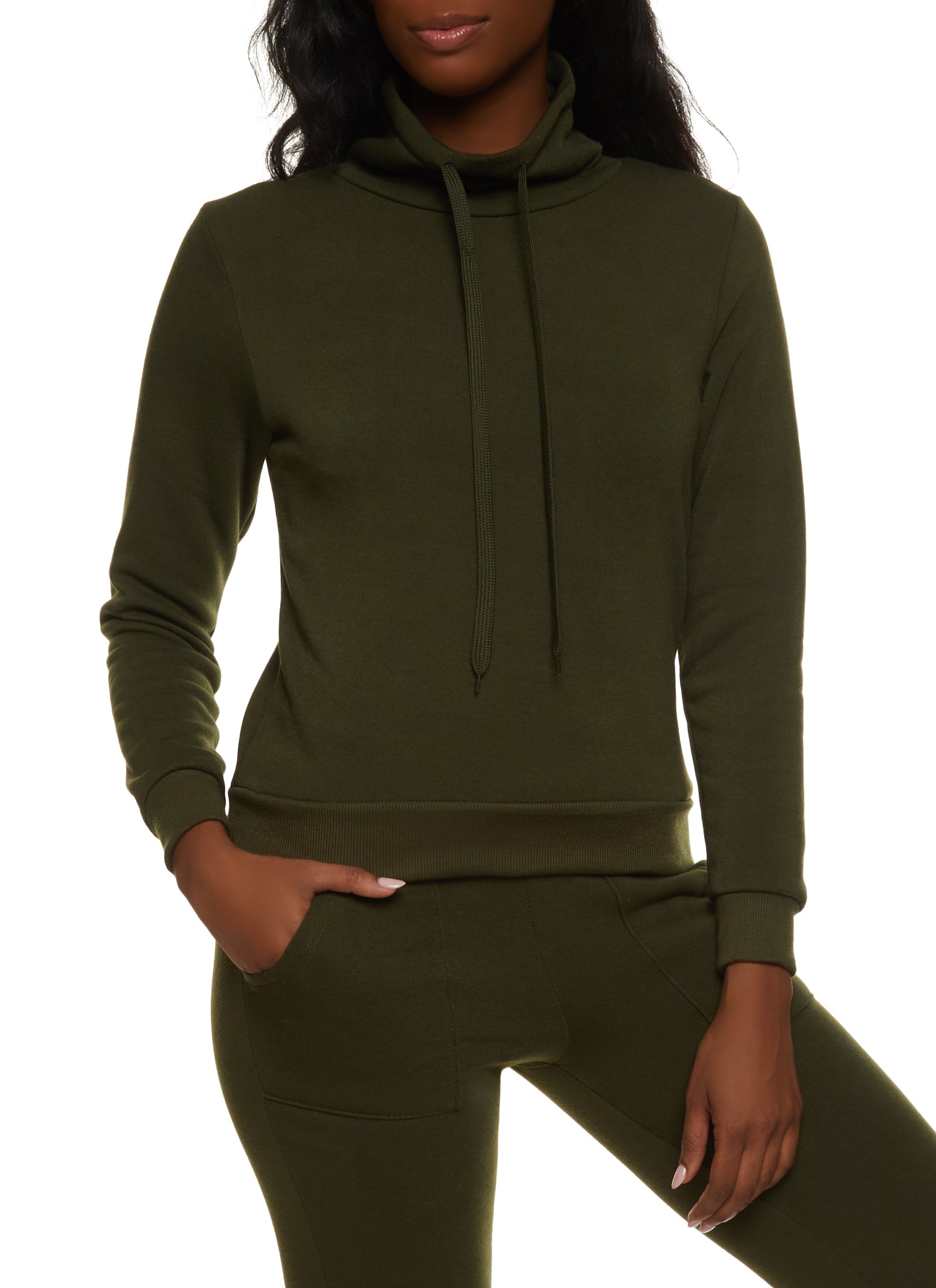 Funnel Neck Sweatshirt - Green