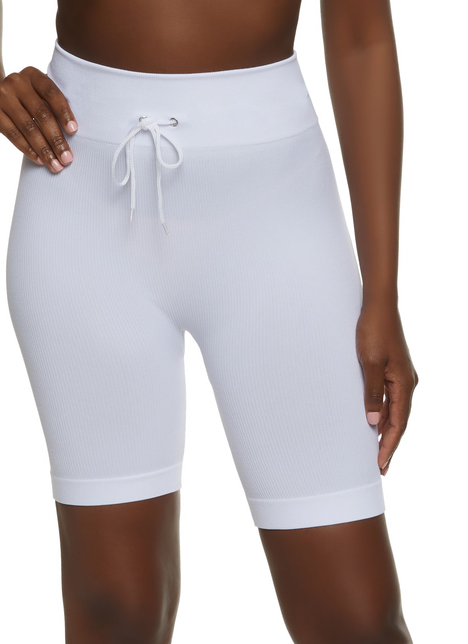 Drawstring best sale biker shorts