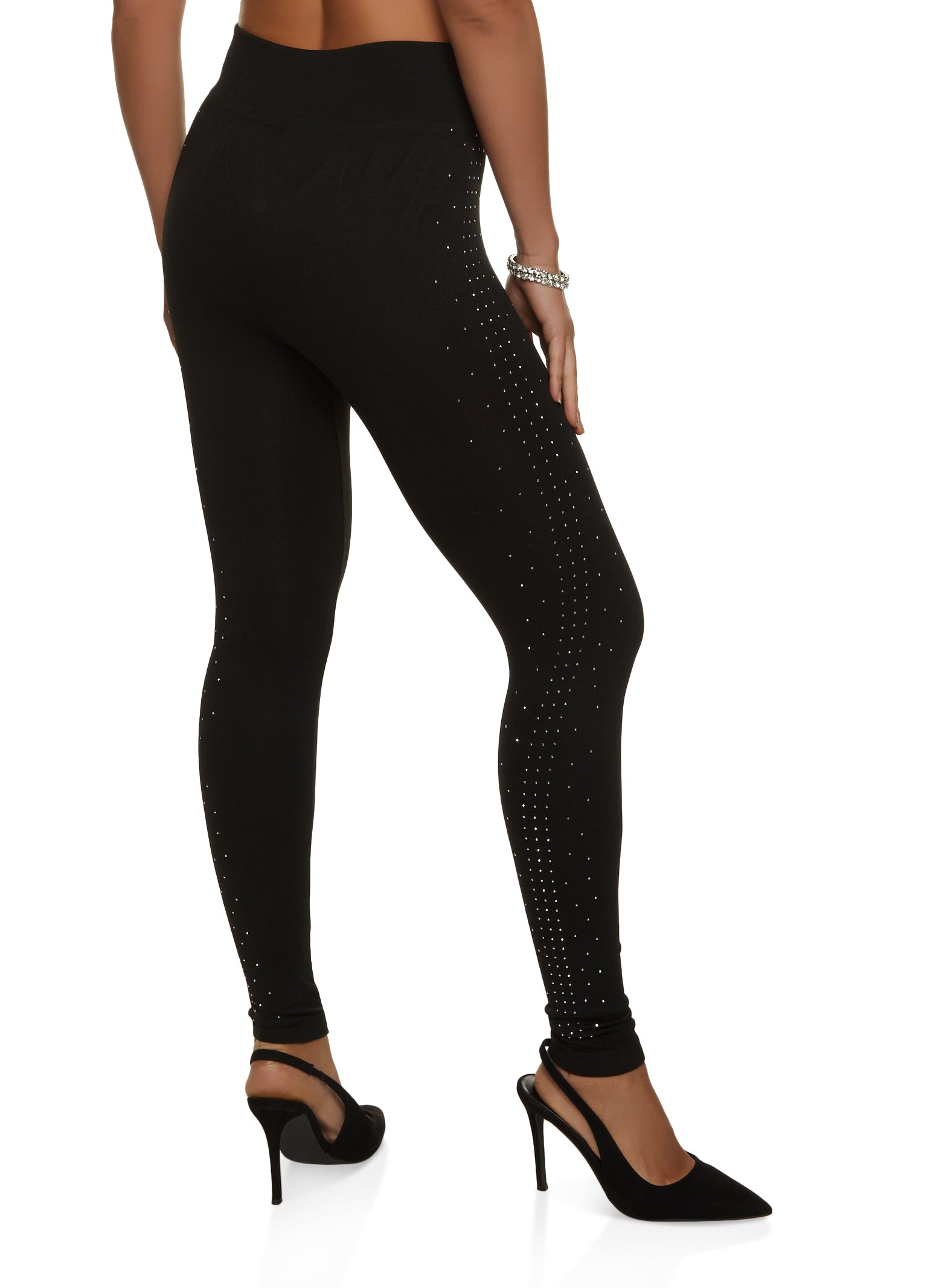 Buy Black Leggings, Rhinestone Leggings, High Waist Leggings