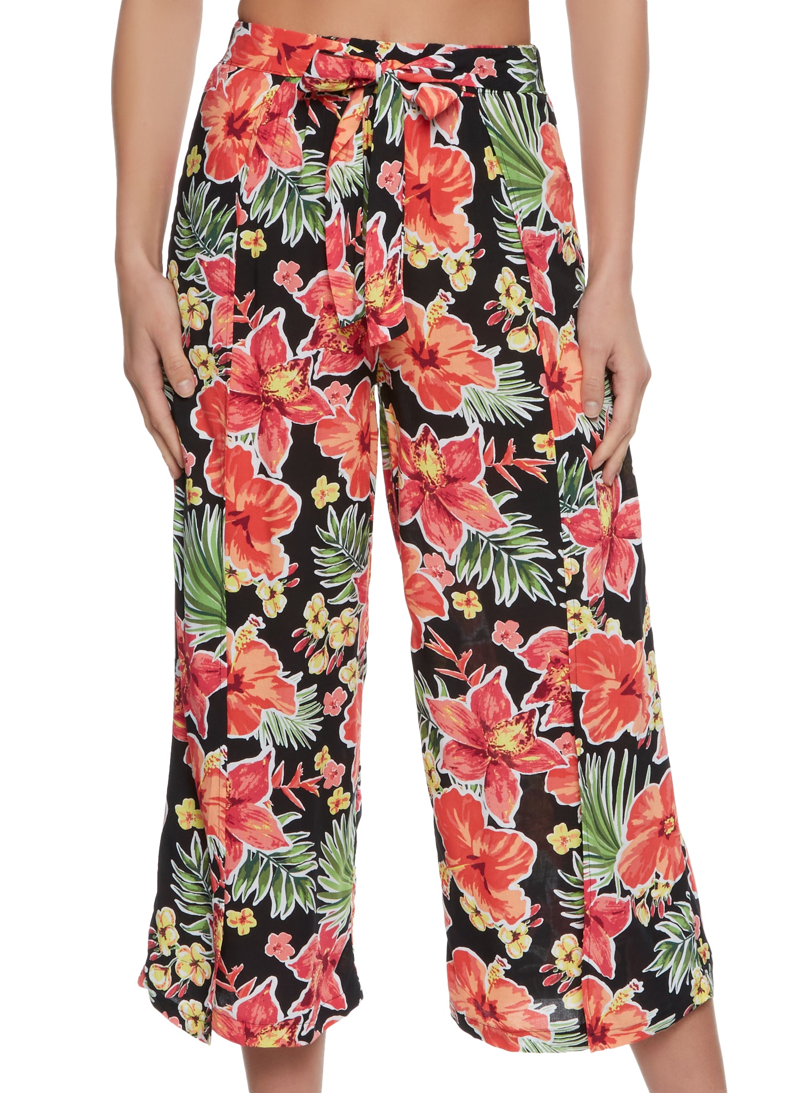 Tropical Print Palazzo Pants