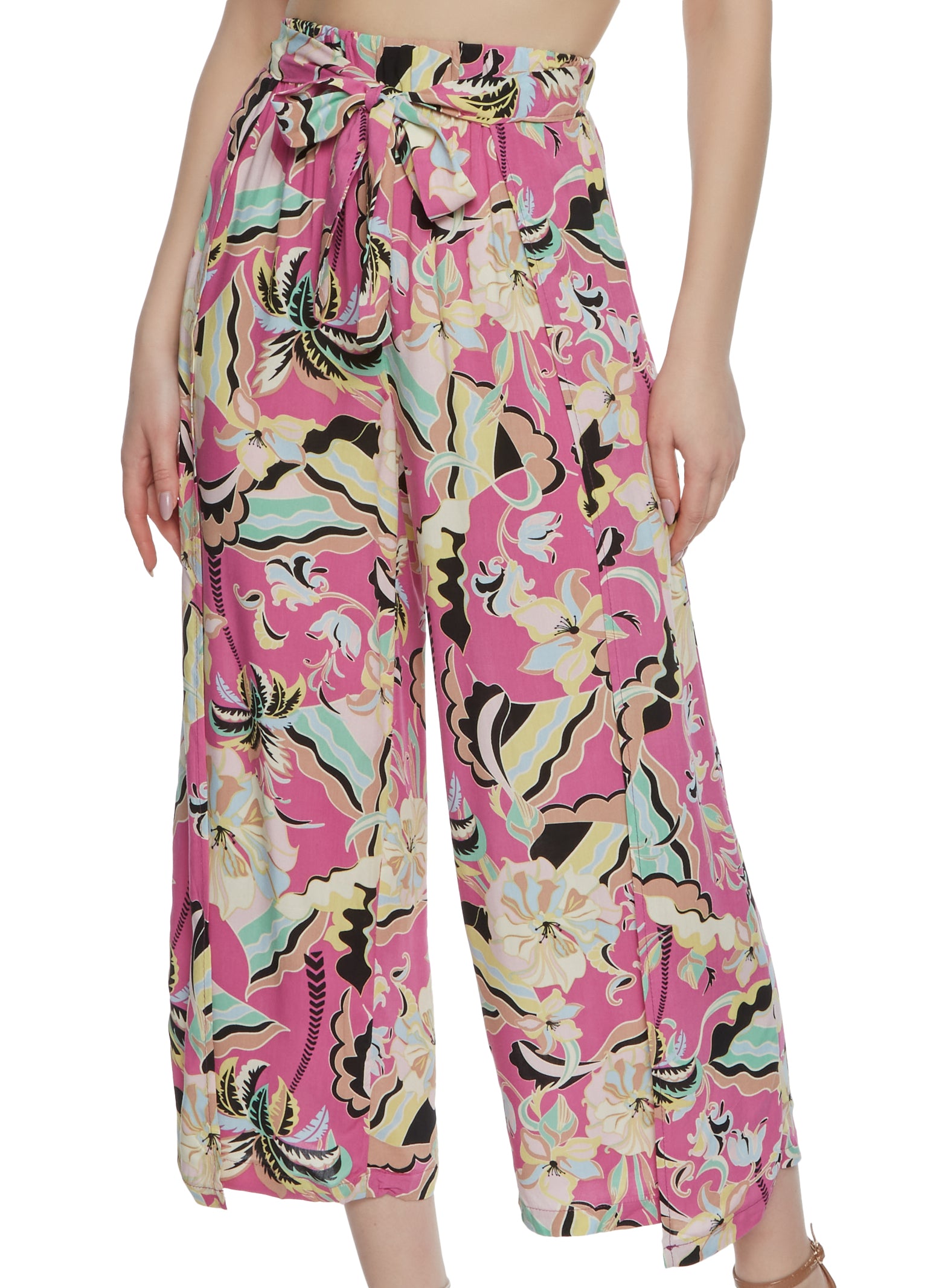 Tropical Print Palazzo Pants