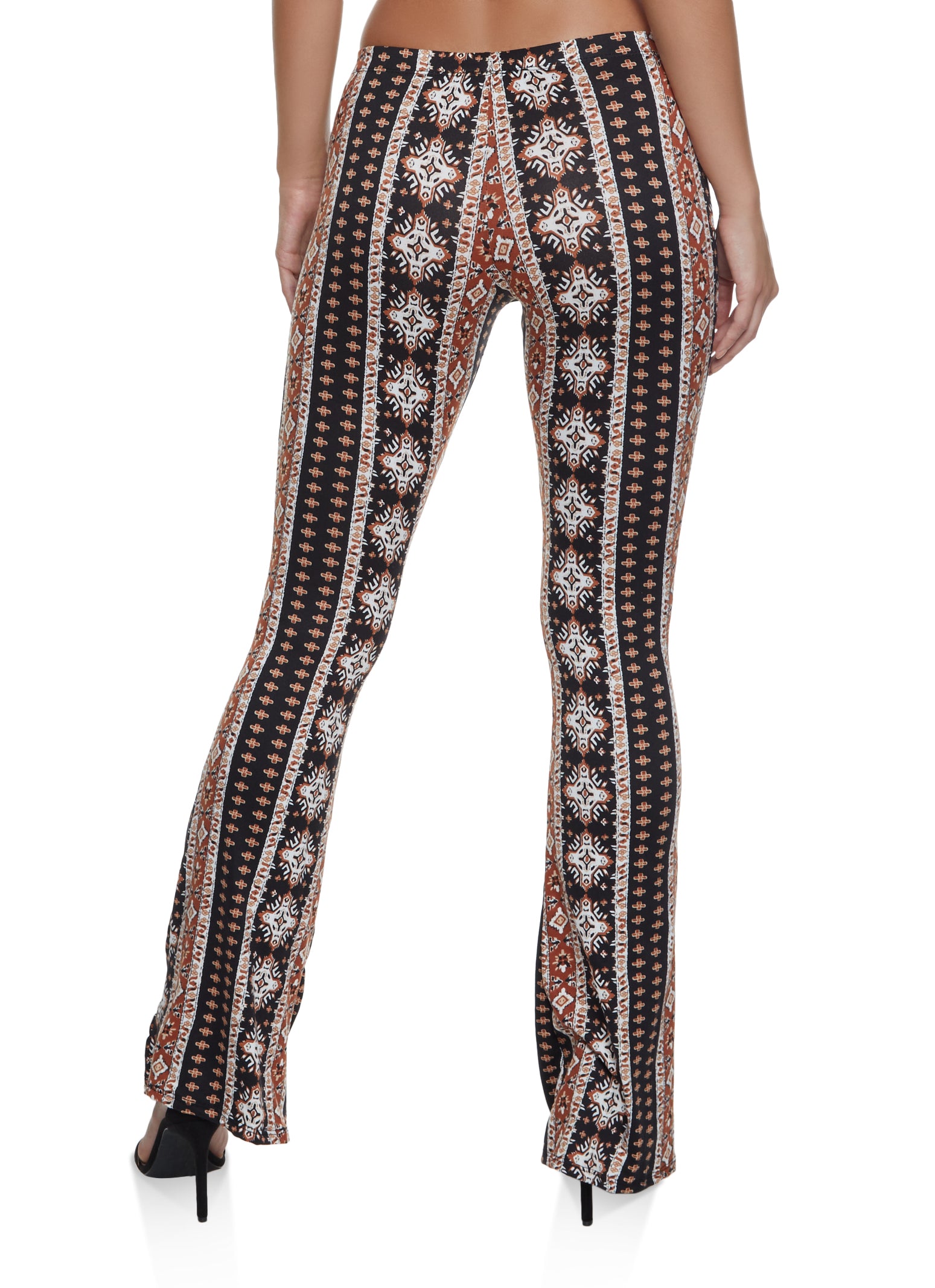 Border Print Flare Pants