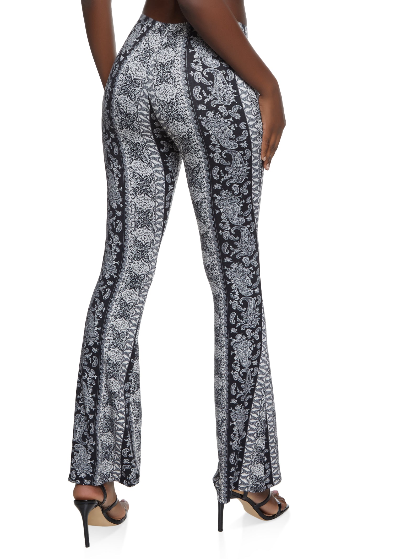 Flared Pants - Black/patterned - Ladies