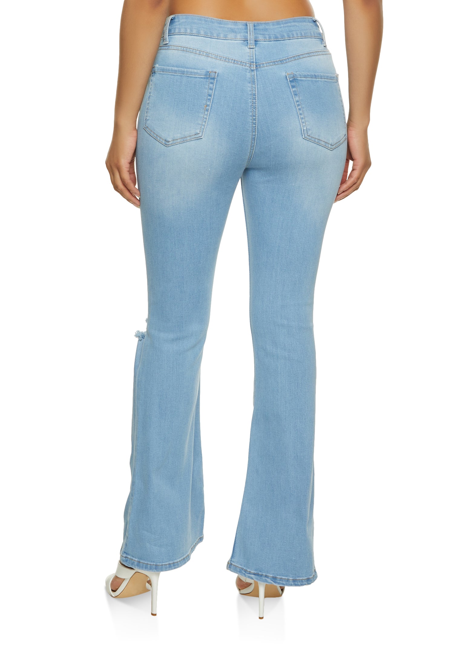 WAX Distressed Flared Jeans